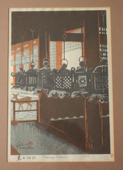 F21 Japanese Art Shiro Kasamatsu Woodblock print [Kasuga Shrine]