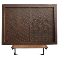 F22 Japanese Antiques Metal shop's sample plate, copper plate craftsmanship