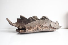 F25 Japanese Art Bizen Ware Contemporary Artist Harada Shuroku, Large Leaf Plate