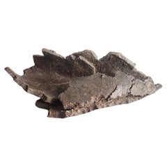 F25 Japanese Art Bizen Ware Contemporary Artist Harada Shuroku, Large Leaf Plate