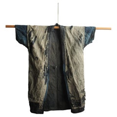 F31 Japanese Antiques, Boro Indigo Haori / Wall Art Wabi Sabi