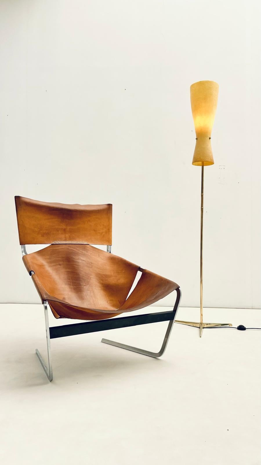 'F444'  Leather lounge chair by Pierre Paulin for Artifort im Angebot 9