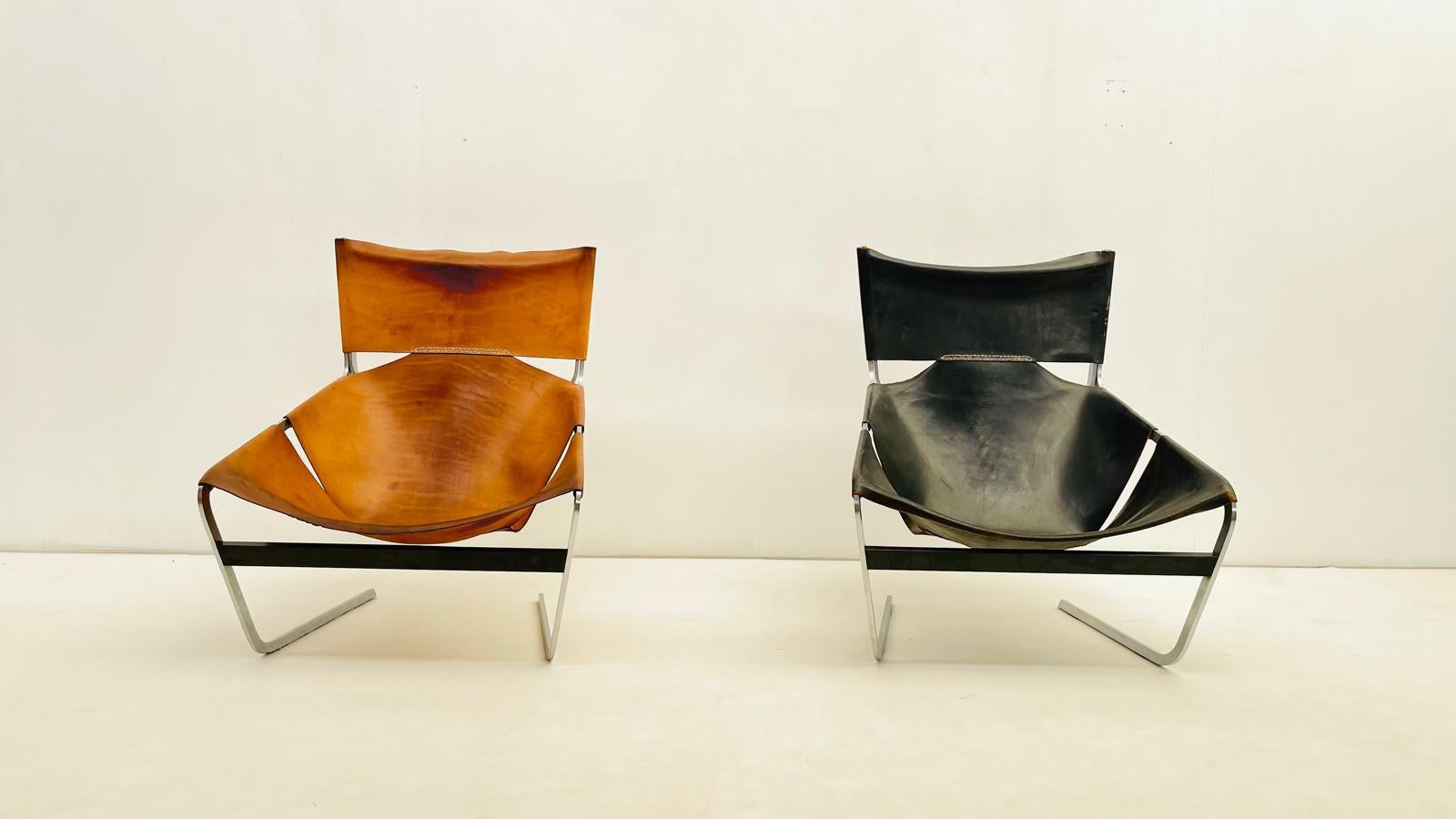 'F444'  Leather lounge chair by Pierre Paulin for Artifort im Angebot 11