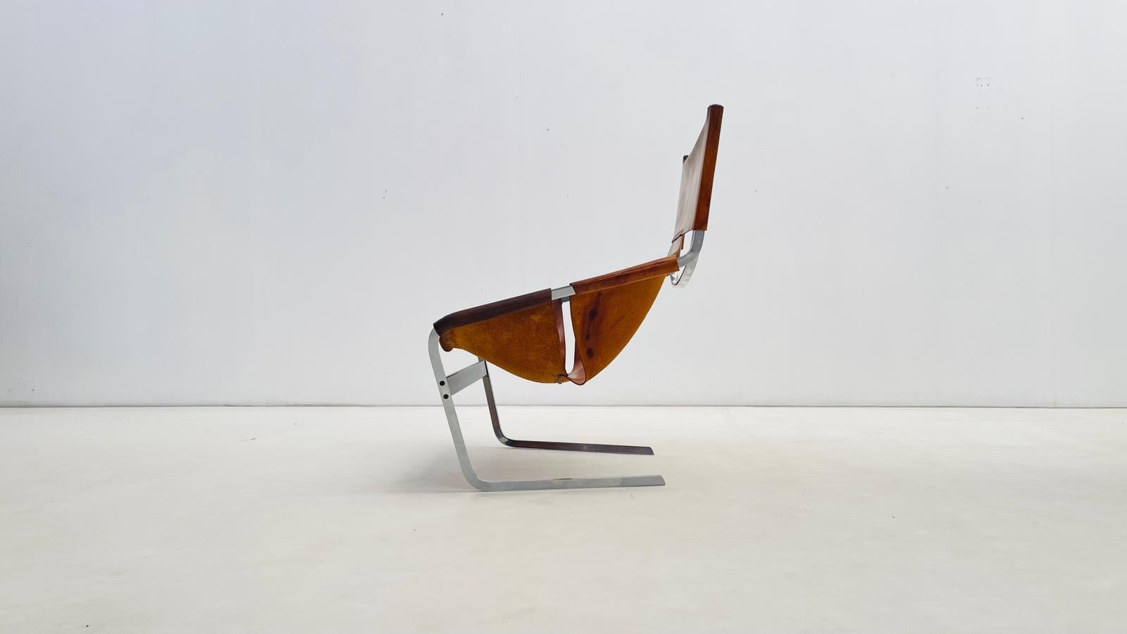 'F444'  Leather lounge chair by Pierre Paulin for Artifort (Französisch) im Angebot