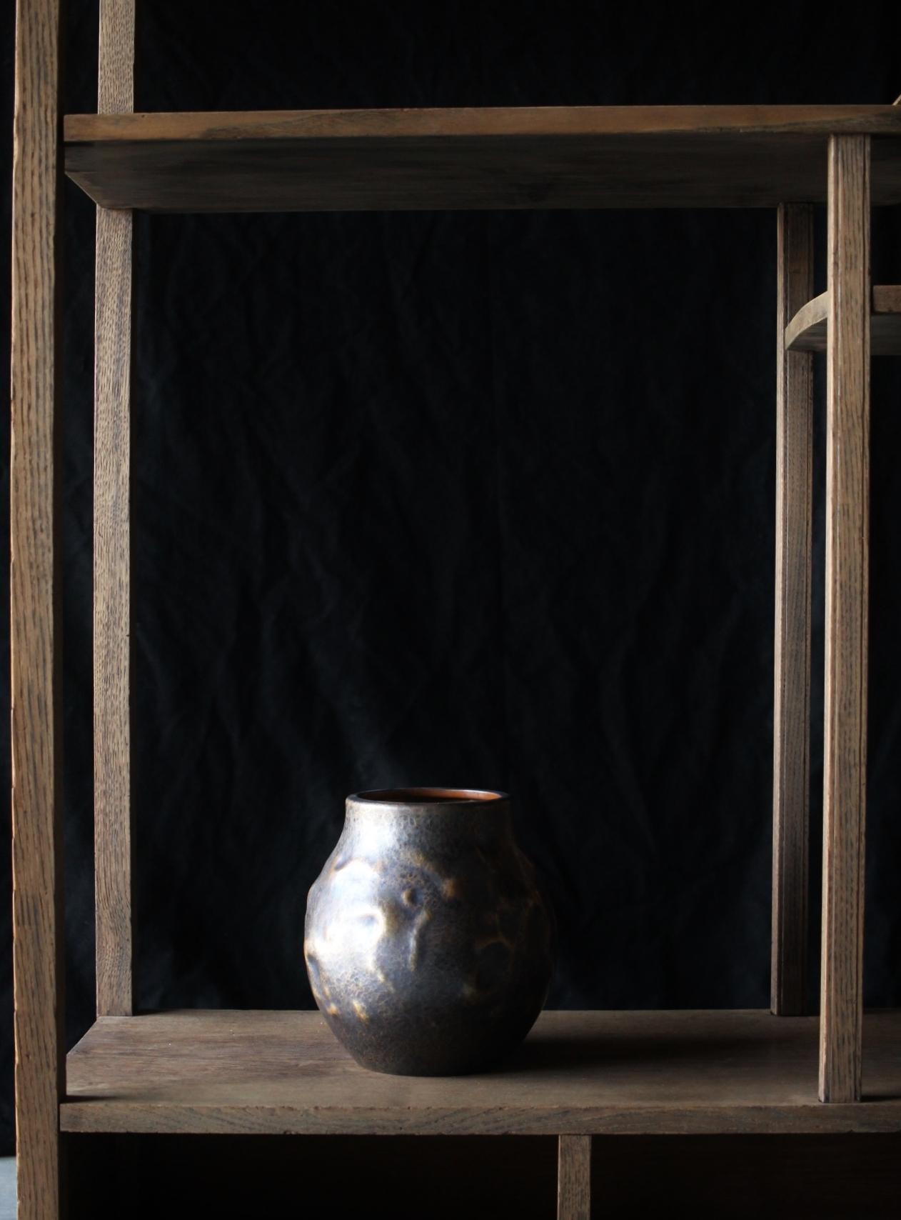 Japonais F5 Vieilles antiquités japonaises Gyokusen-do 玉川堂 Vase en cuivre martelé en vente