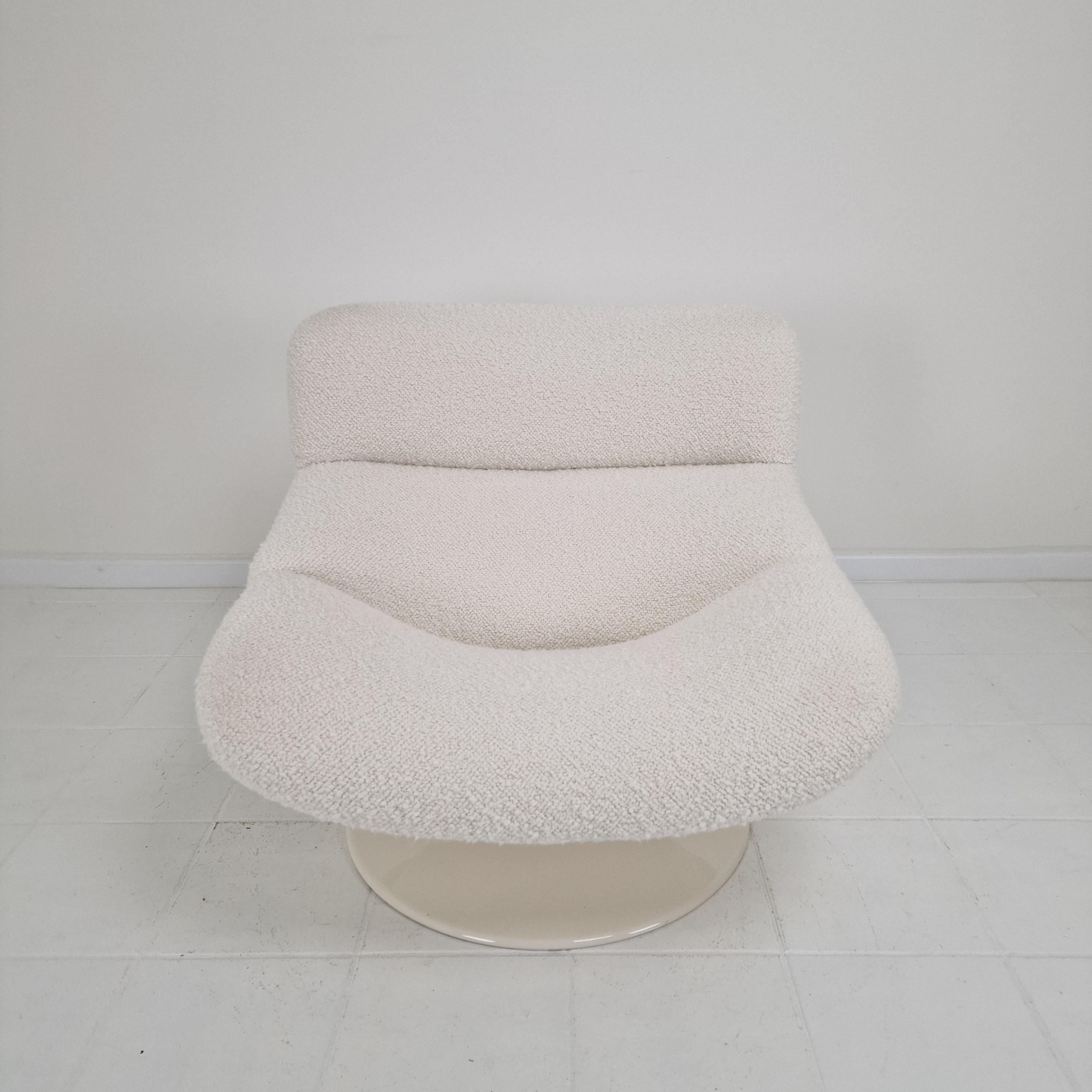 Metal F518 Lounge Chair with Ottoman by Geoffrey Harcourt for Artifort, 1970s For Sale