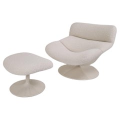 F518 Silla de salón con otomana de Geoffrey Harcourt para Artifort, década de 1970