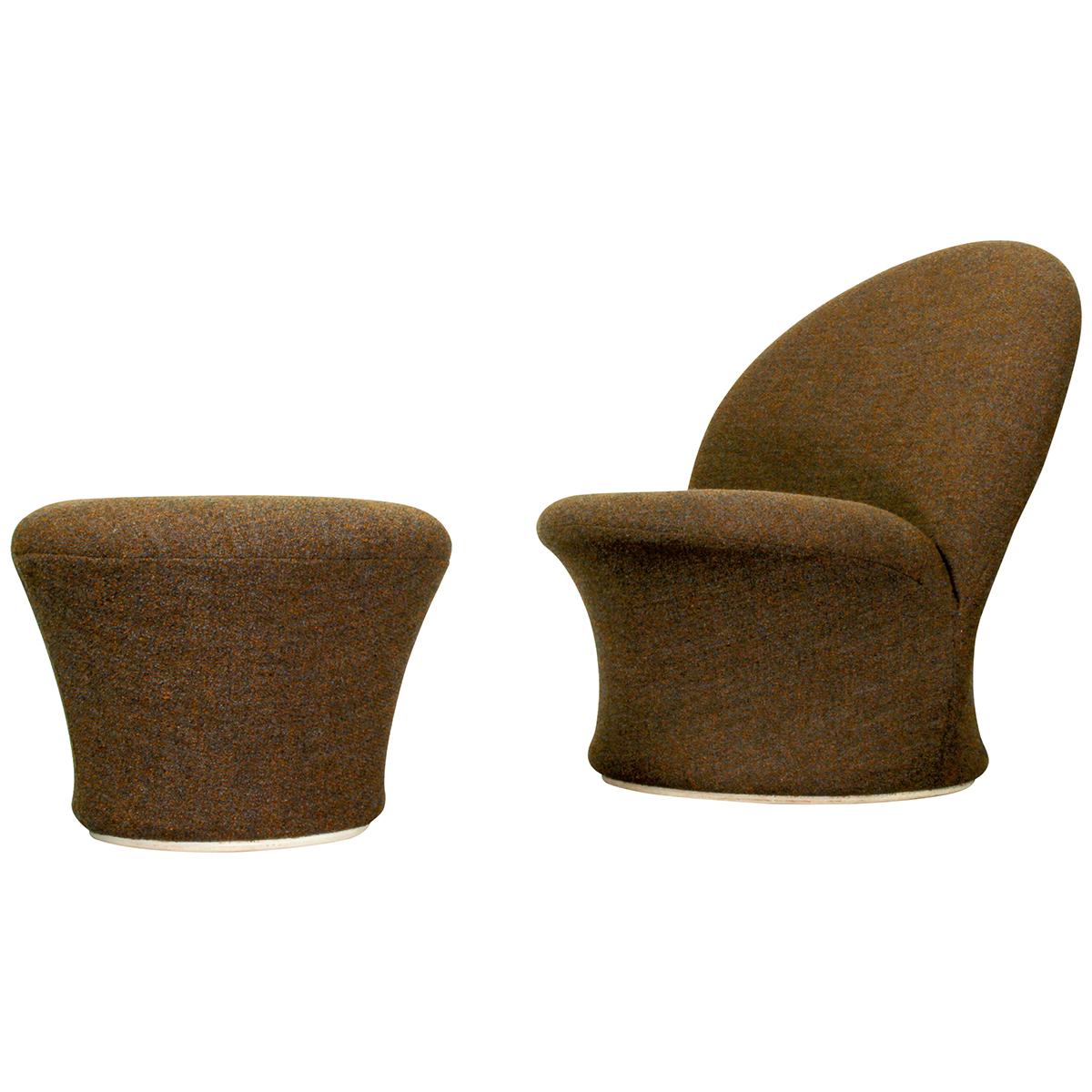 F572 Lounge Chair and mushroom ottoman by Pierre Paulin for Artifort, 1967