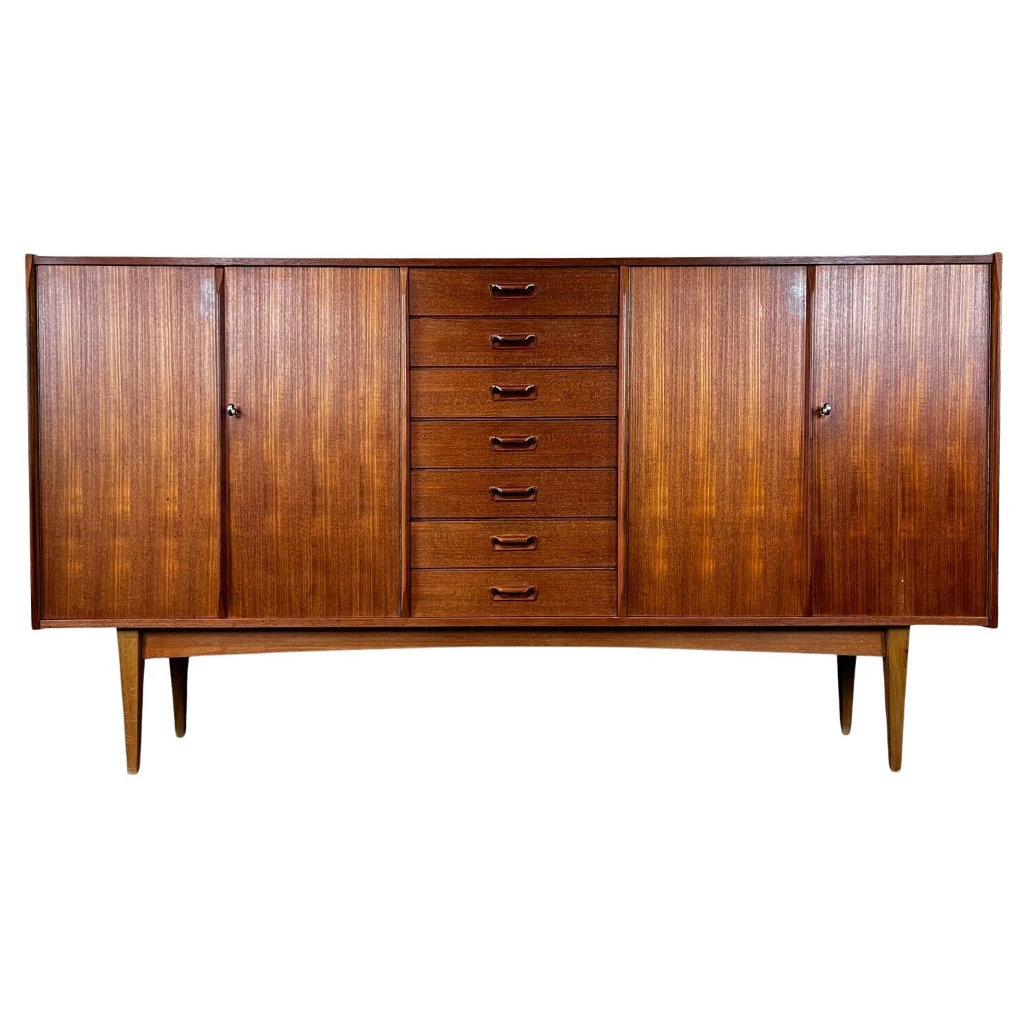 F60s 70s Teak Sideboard Credenza Highboard Danish Design Denmark 60s 70s