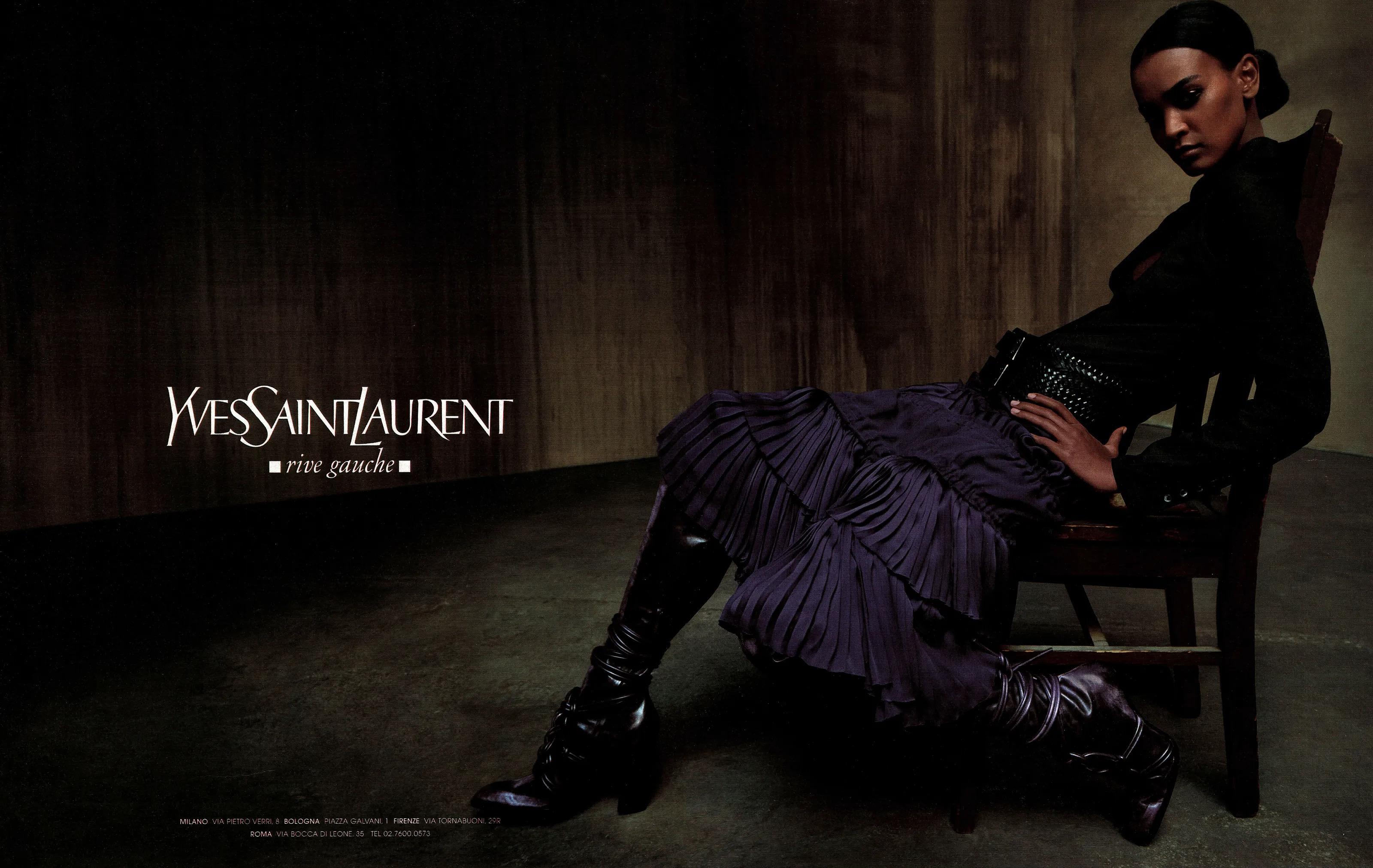 F/W 2001 Yves Saint Laurent by Tom Ford Black Leather Runway & Campaign Boots For Sale 3