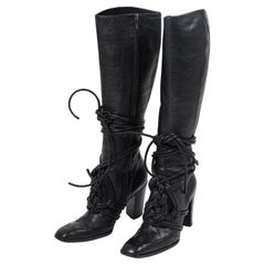 F/W 2001 Yves Saint Laurent by Tom Ford Black Leather Runway & Campaign Boots