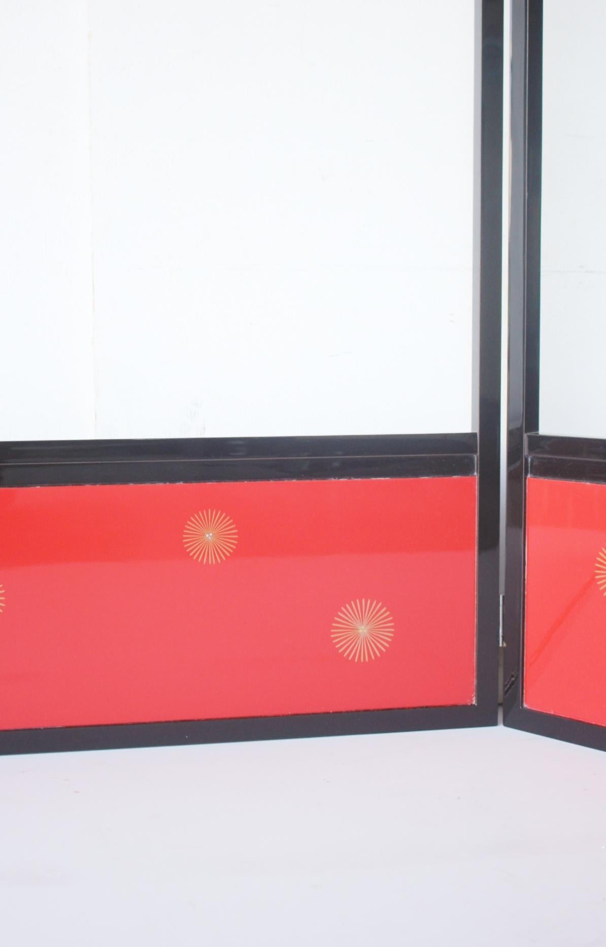 F8 Ancien art japonais Ustensiles de cérémonie du thé Paravent Furosaki Laque Wajima en vente 1