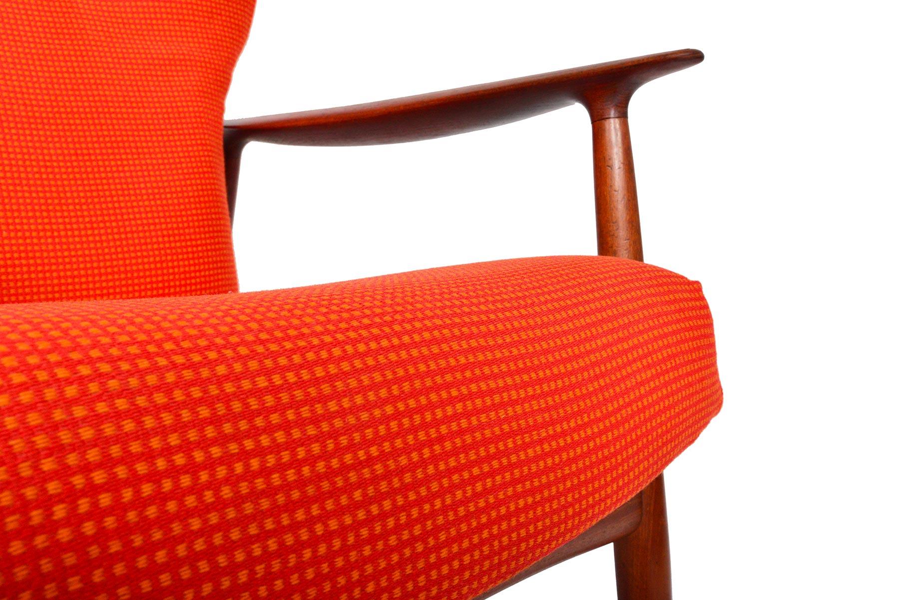 Scandinavian Modern Midcentury Kay Rasmussen Teak High Back Reclining Lounge Chair