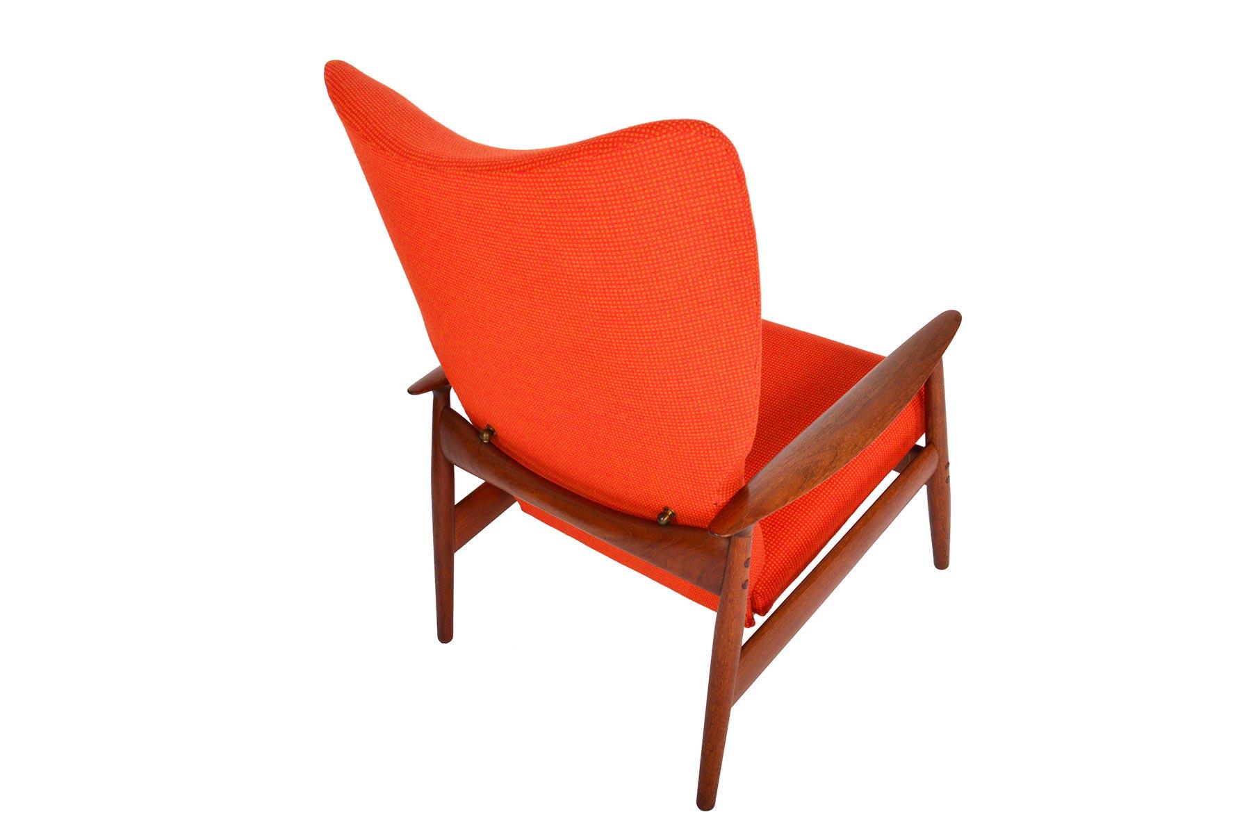 Mid-20th Century Midcentury Kay Rasmussen Teak High Back Reclining Lounge Chair