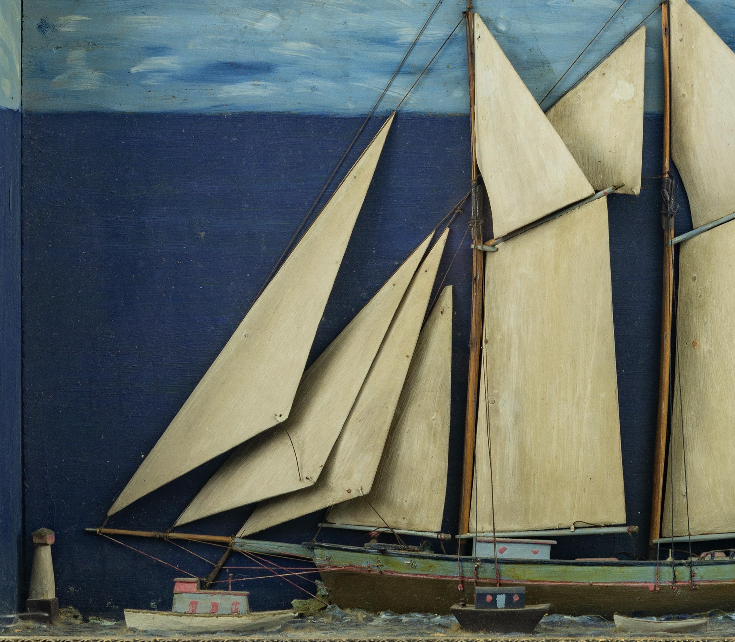 Early 20th Century American Ship Diorama In Good Condition In Nantucket, MA