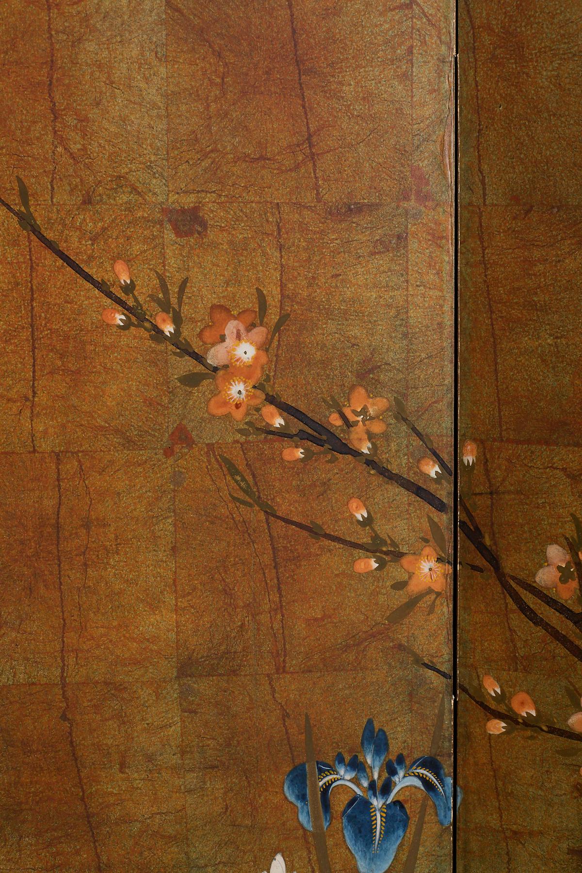 Japanese Four-Panel Screen of Ducks and Flowers 2