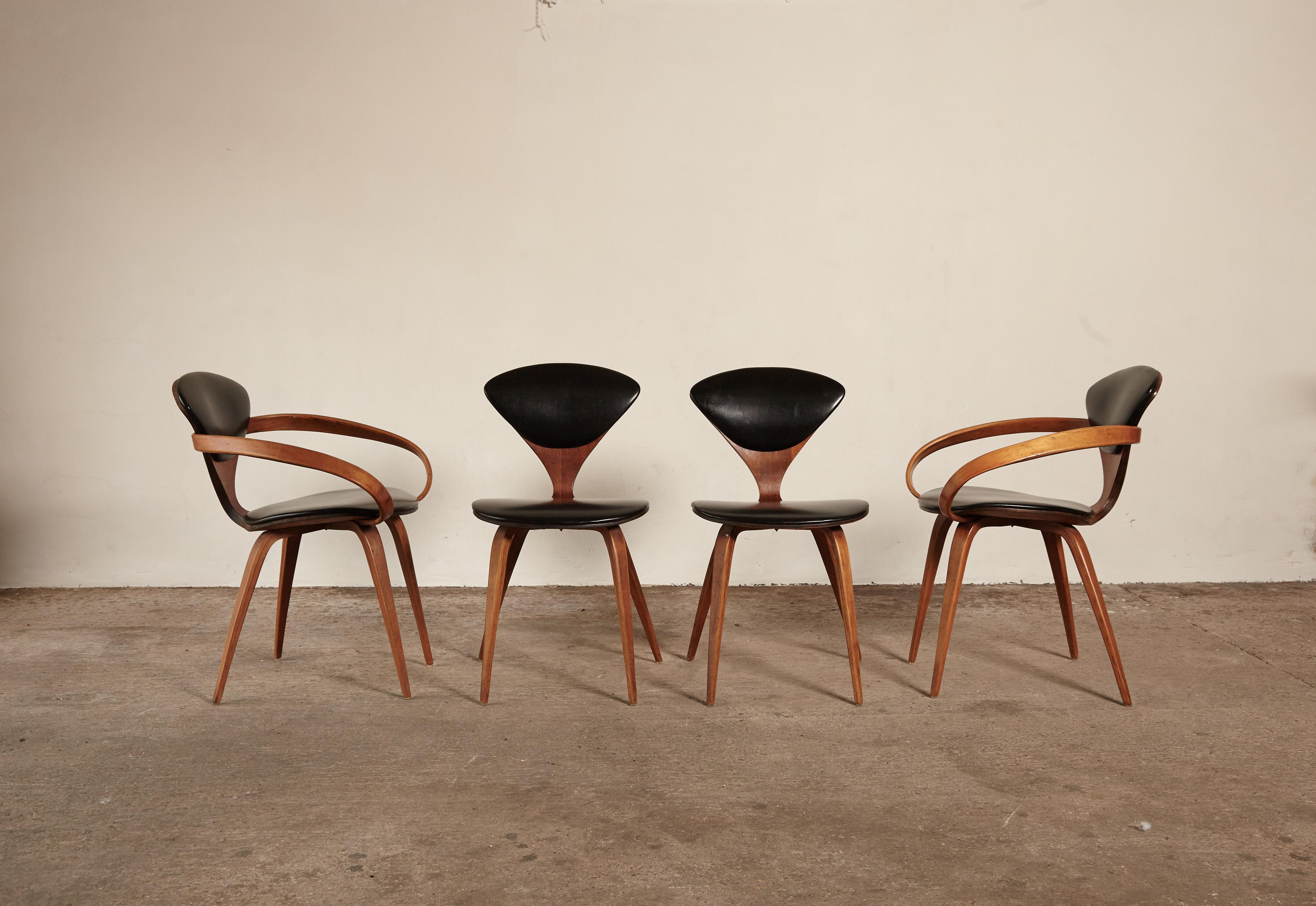 Mid-Century Modern Set of Four Norman Cherner Dining Chairs, Made by Plycraft, USA, 1960s