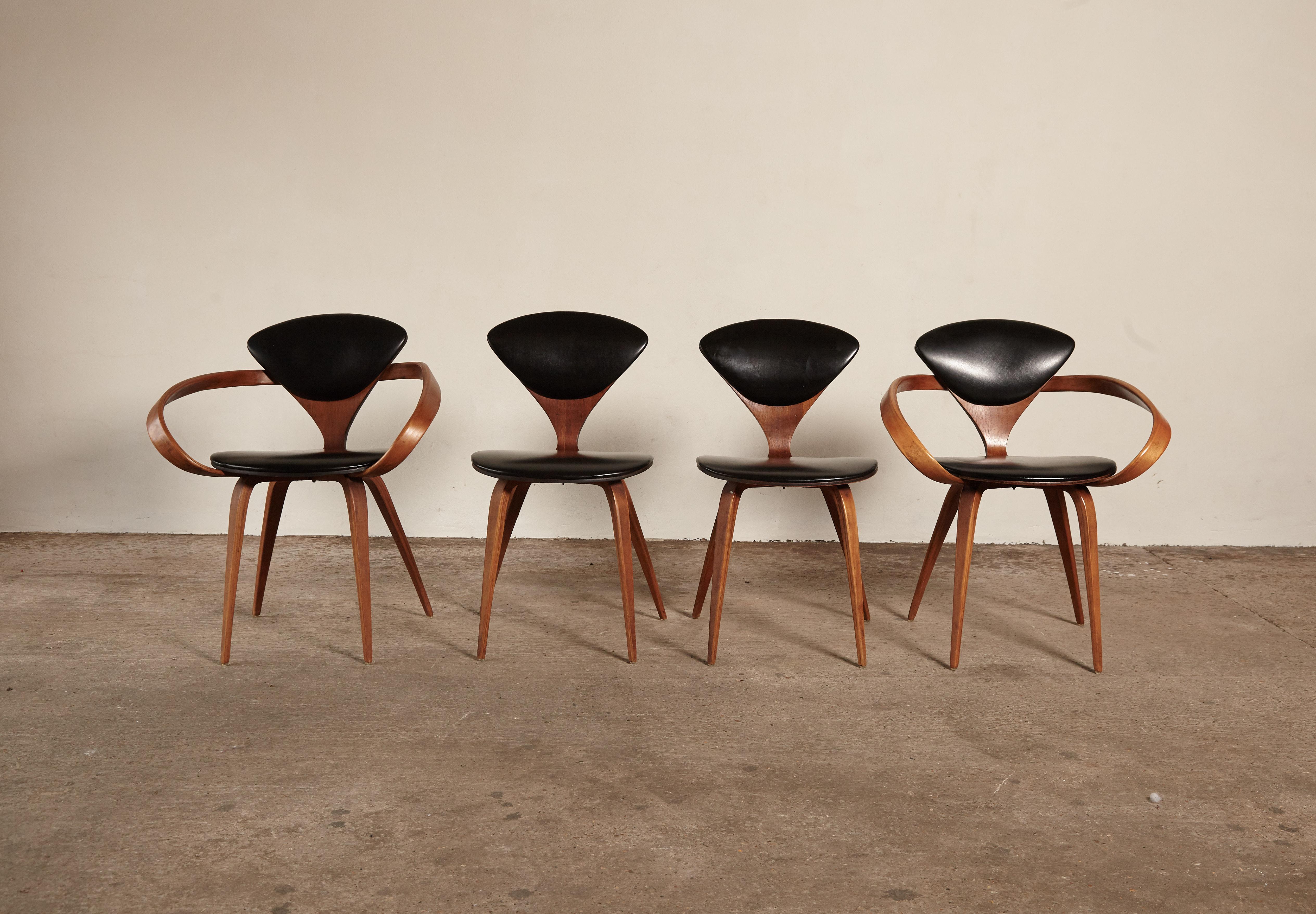 American Set of Four Norman Cherner Dining Chairs, Made by Plycraft, USA, 1960s