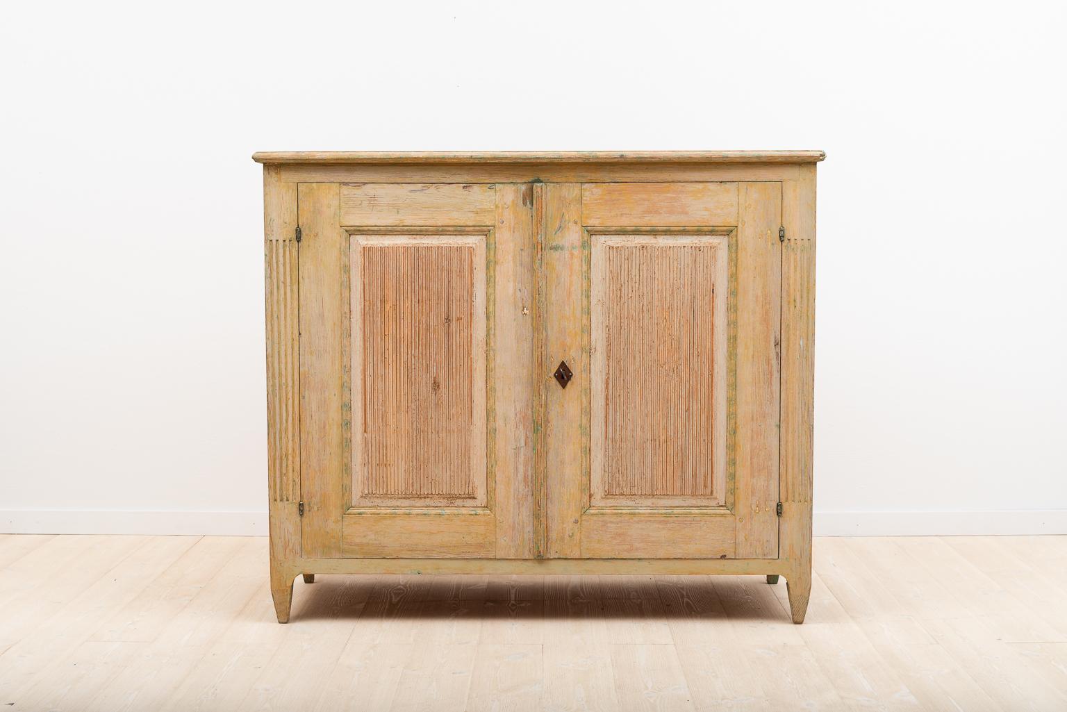 Painted 18th Century Swedish Gustavian Sideboard with Original Paint