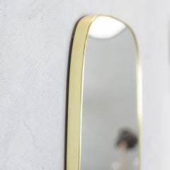 Mid-Century Modern Wall Mirror with Brass Frame from Italy