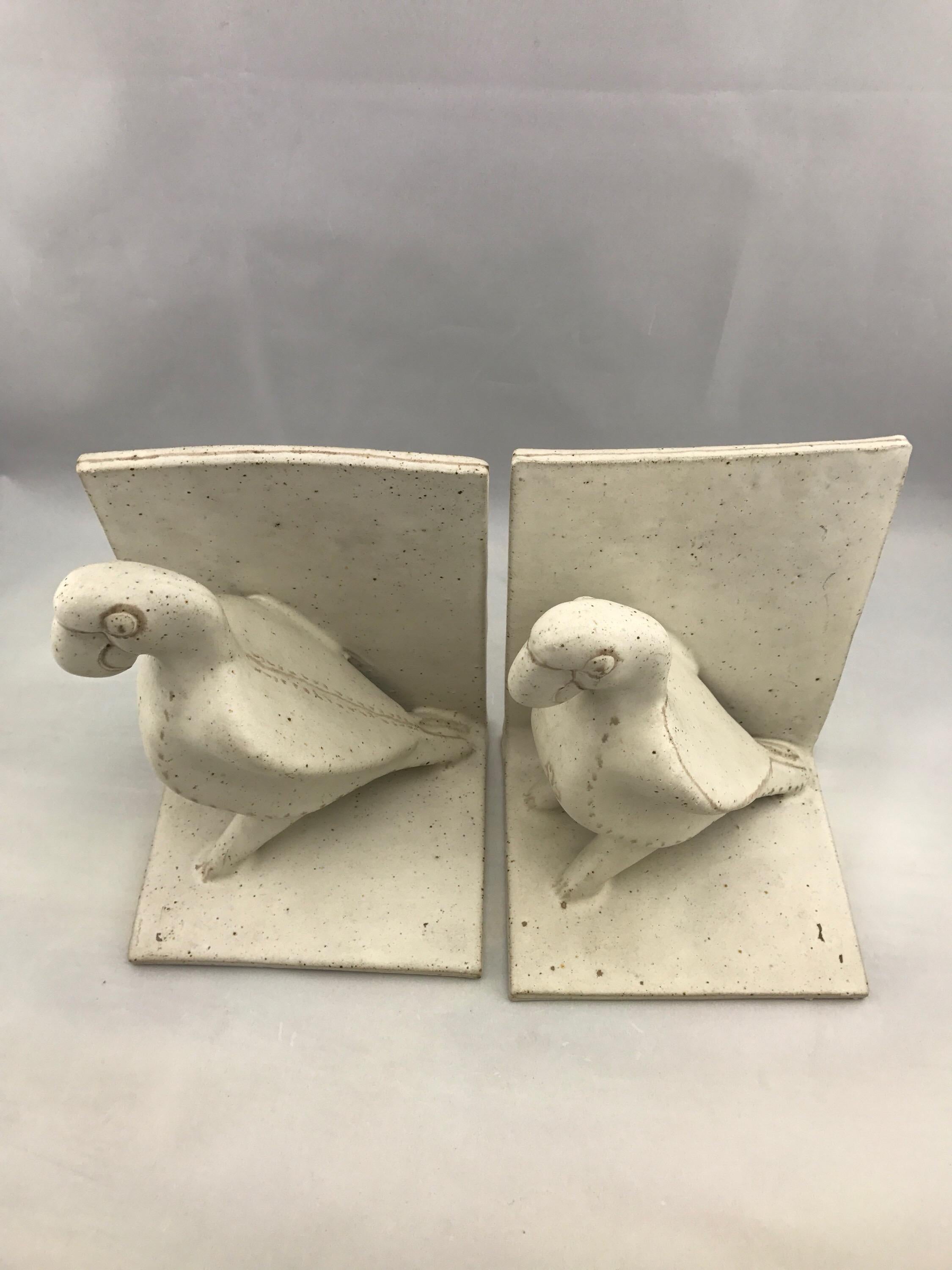 Ceramic Parrot Bookends by Bruno Gambone, Mid-Century Modern, Italian For Sale 10
