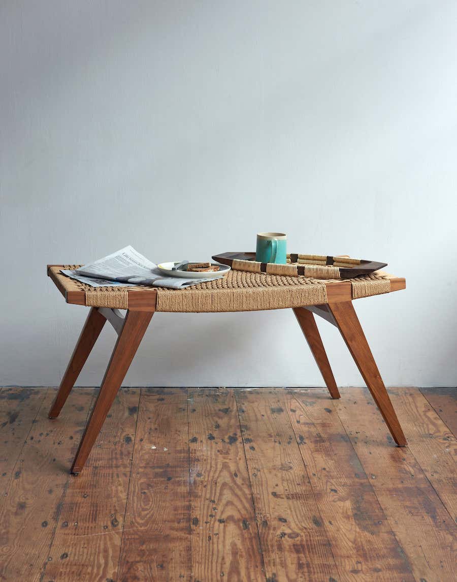 Pi Stools Contemporary pi Stool, Natural Oak Frame, Natural Danish Cord Seat For ...