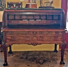 19th Century Hampton & Sons Chinese Chippendale Cylinder Desk