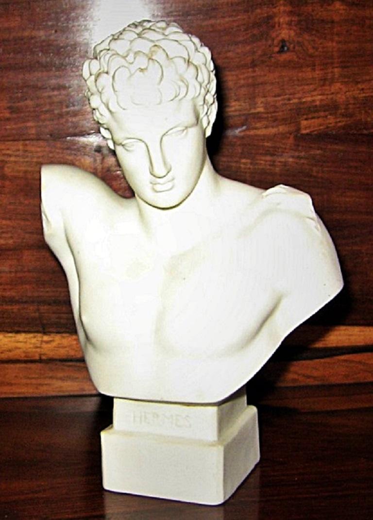 Hand-Crafted 19th Century Hermes Parian Ware Bust