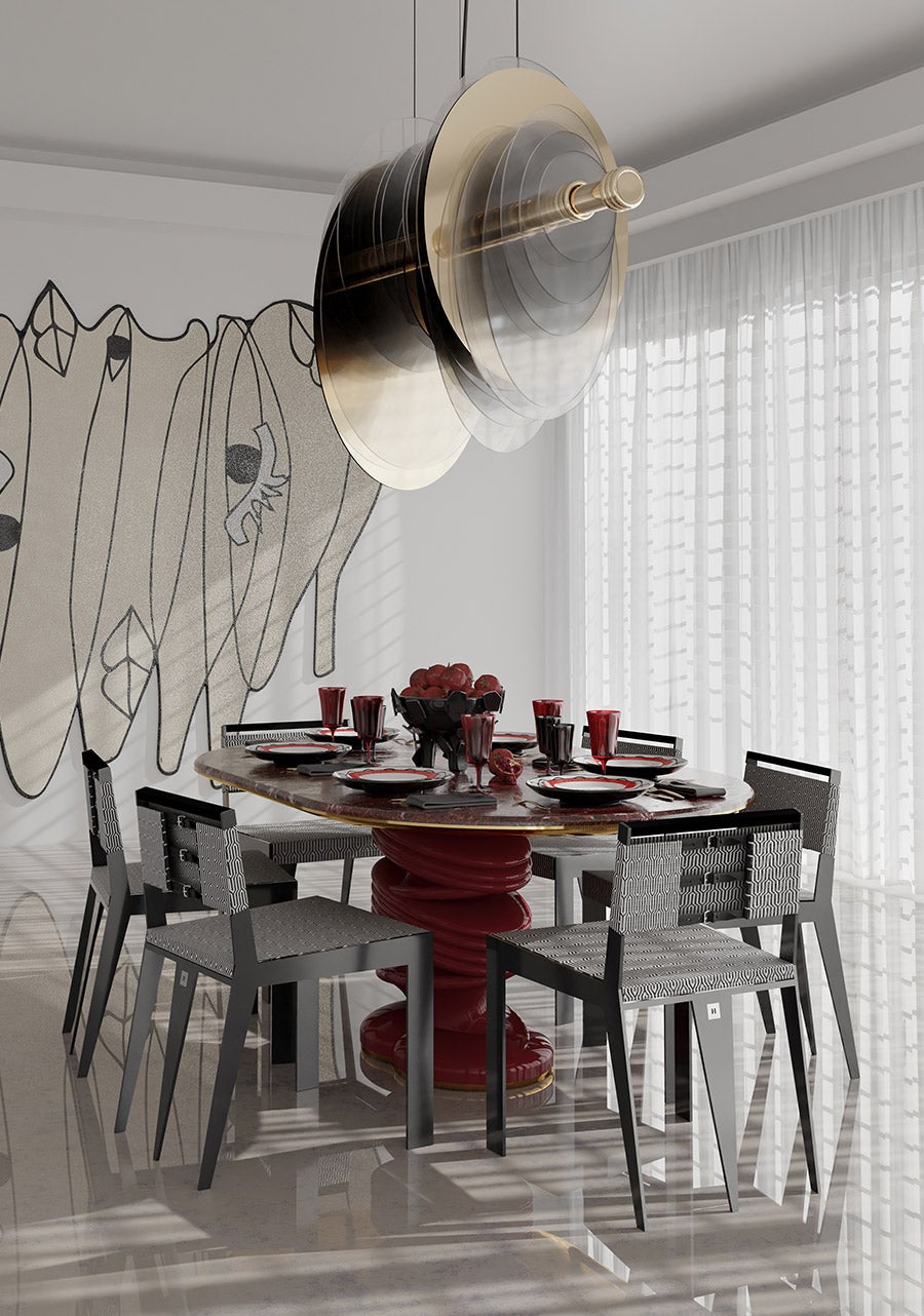Mid Century Modern Dining Room Chair Neutral Velvet and Golden ...