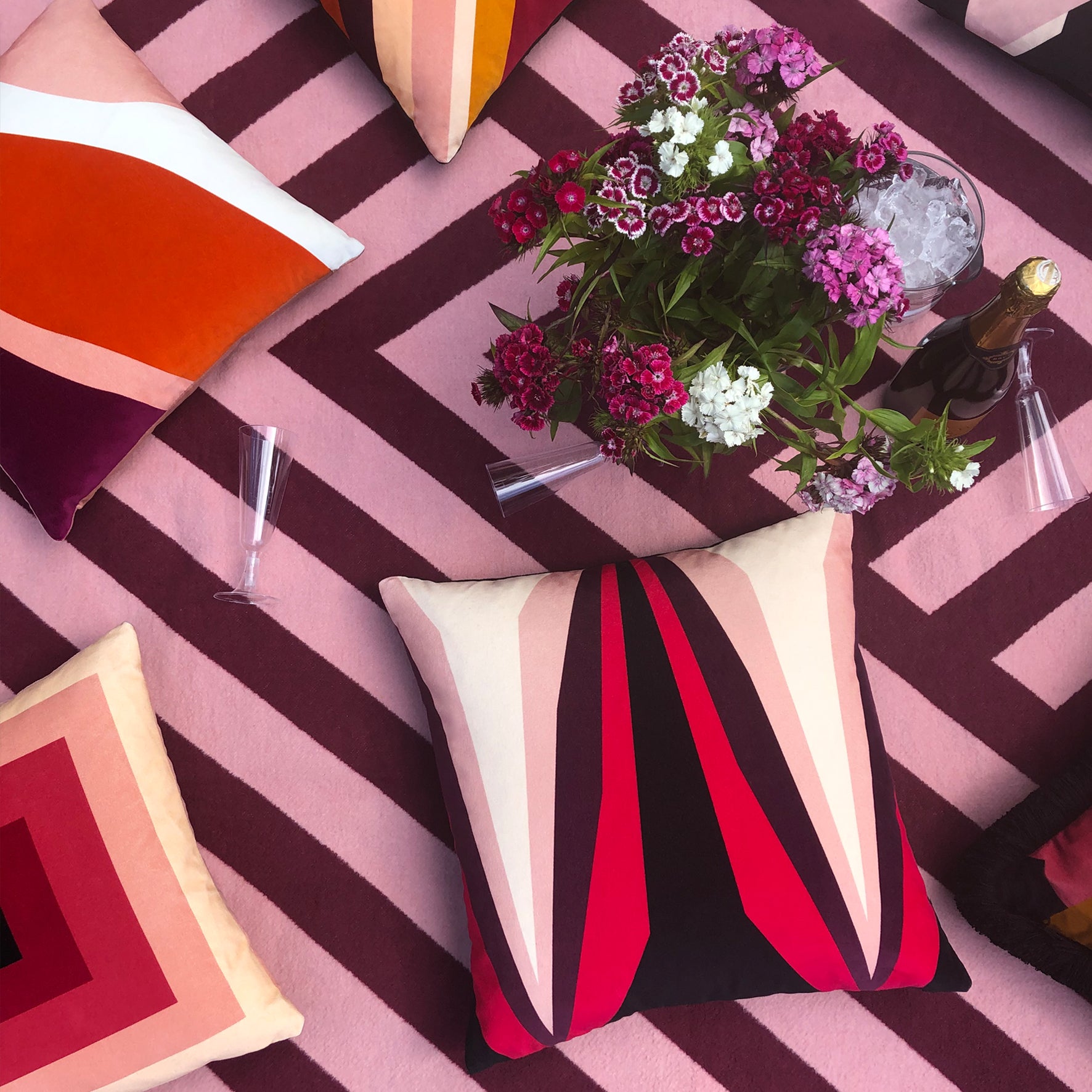 Tassel Black Velvet Cushion For Sale at 1stDibs