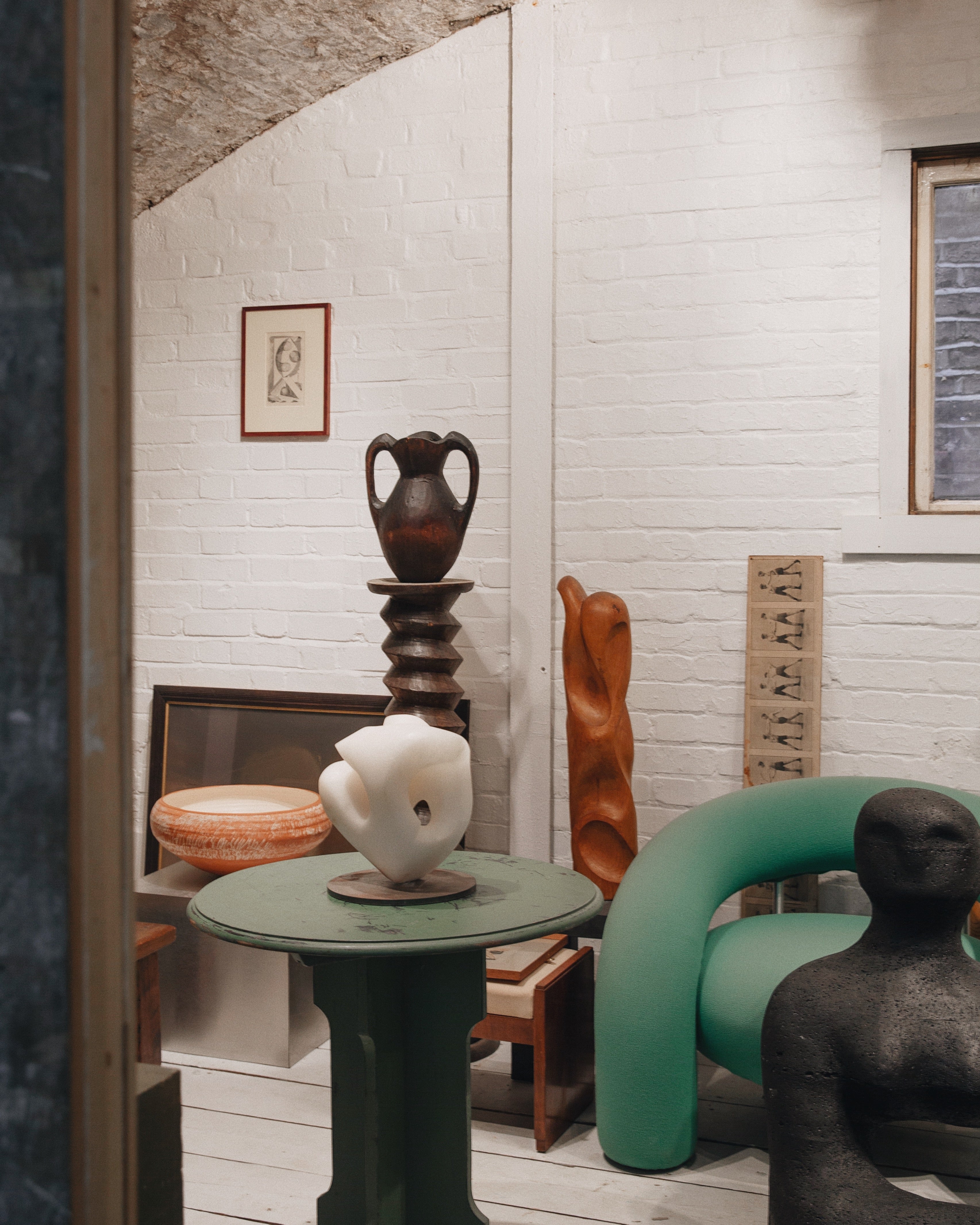 Large and Heavy Carved Marble Abstract Sculpture Barbara Hepworth For