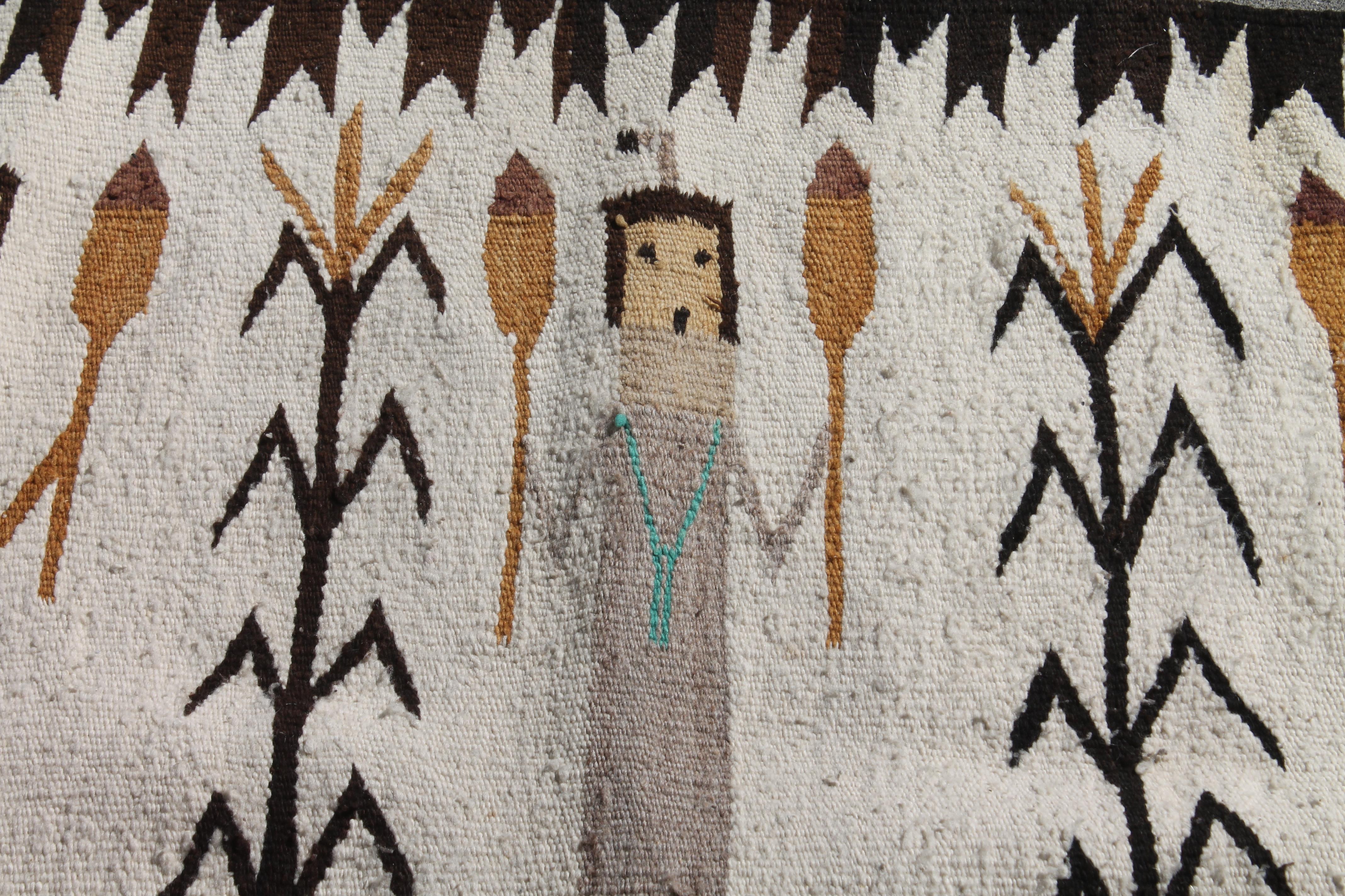 Hand-Woven Yea Navajo  Indian Weaving For Sale