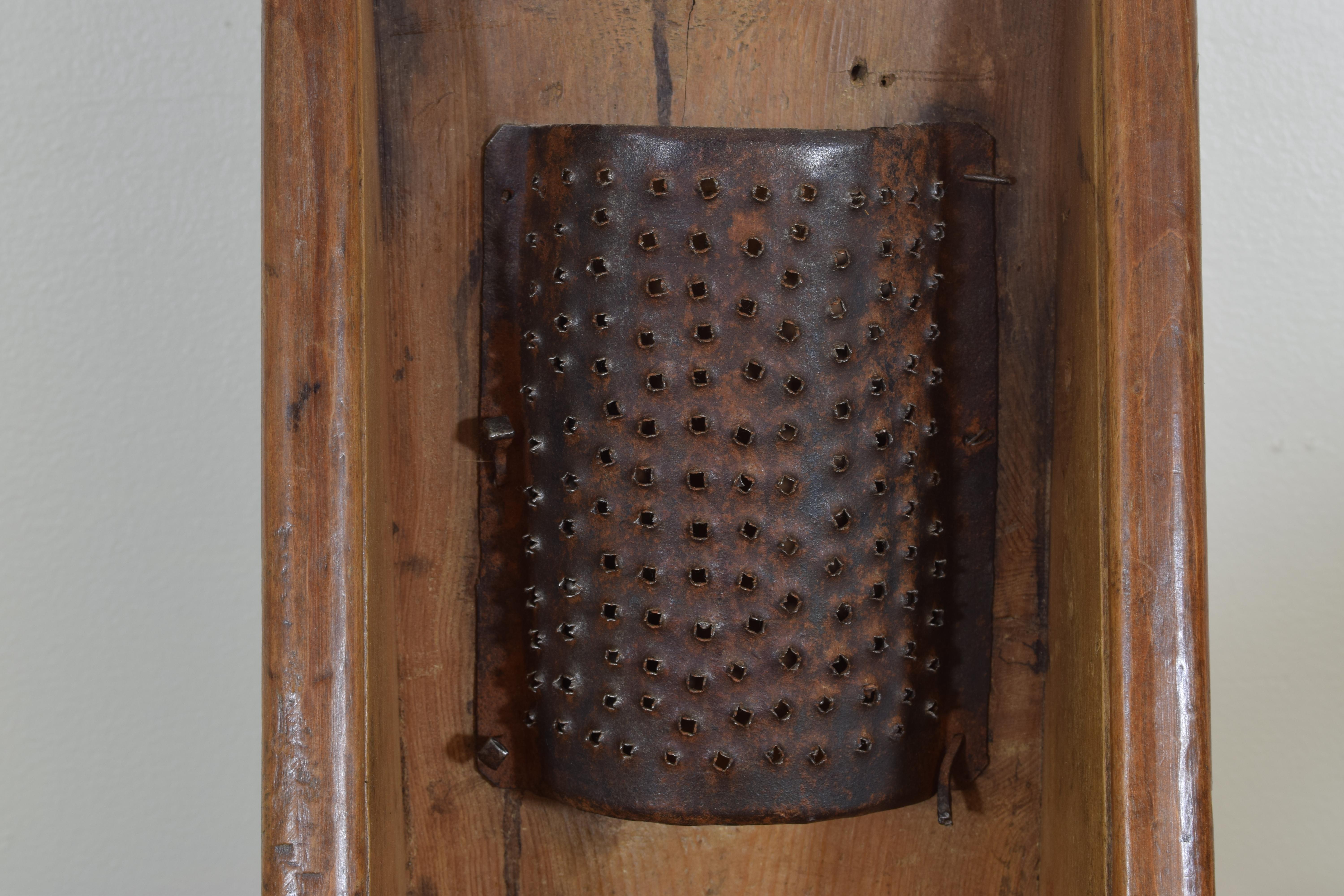 French Pinewood and Metal Standing Grater, Second Half of the 19th Century 3