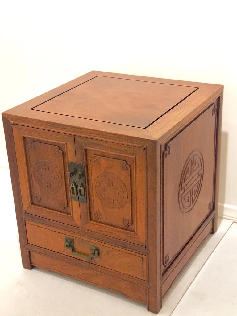 Petite Solid Rosewood Chinese Cabinet by George Zee of Hong Kong For Sale at 1stdibs