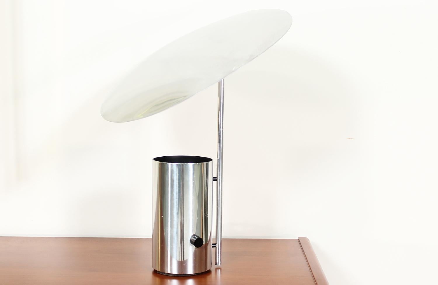 Mid-Century Modern George Nelson “Half-Nelson” Chrome Reflector Lamp for Koch & Lowy
