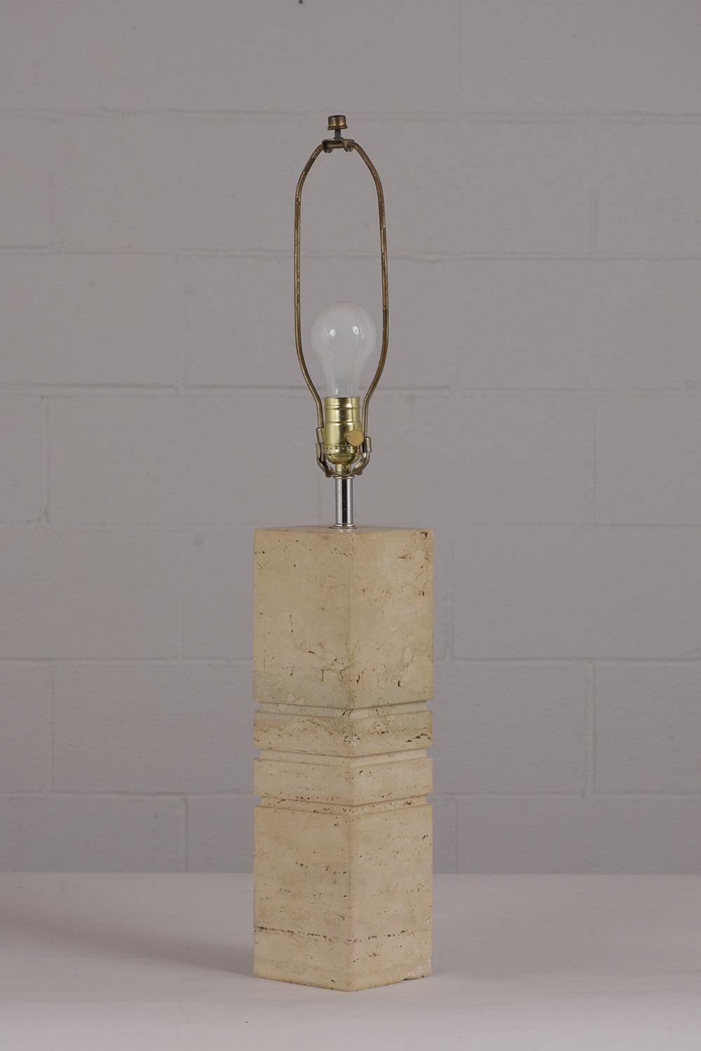 American Modern Travertine Table Lamp