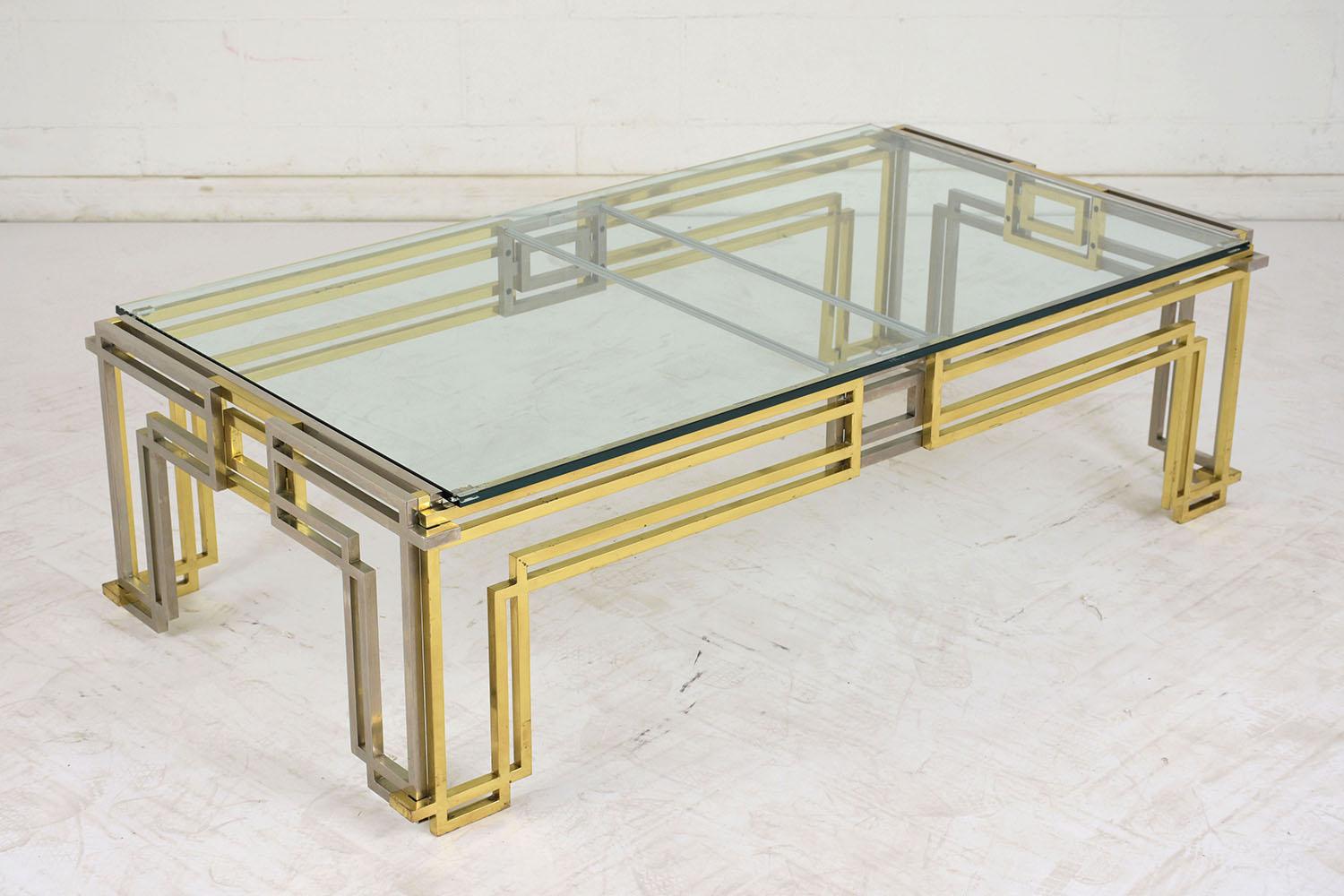 mid century brass coffee table