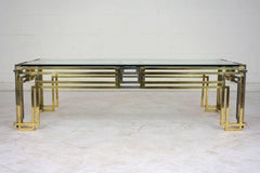Mid-Century Modern Chrome and Brass Coffee Table
