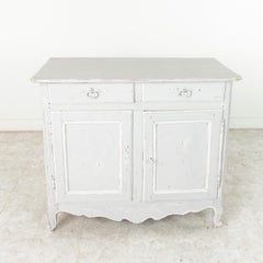 Late 19th Century French Louis XV Style Painted Two-Door Buffet or Sideboard