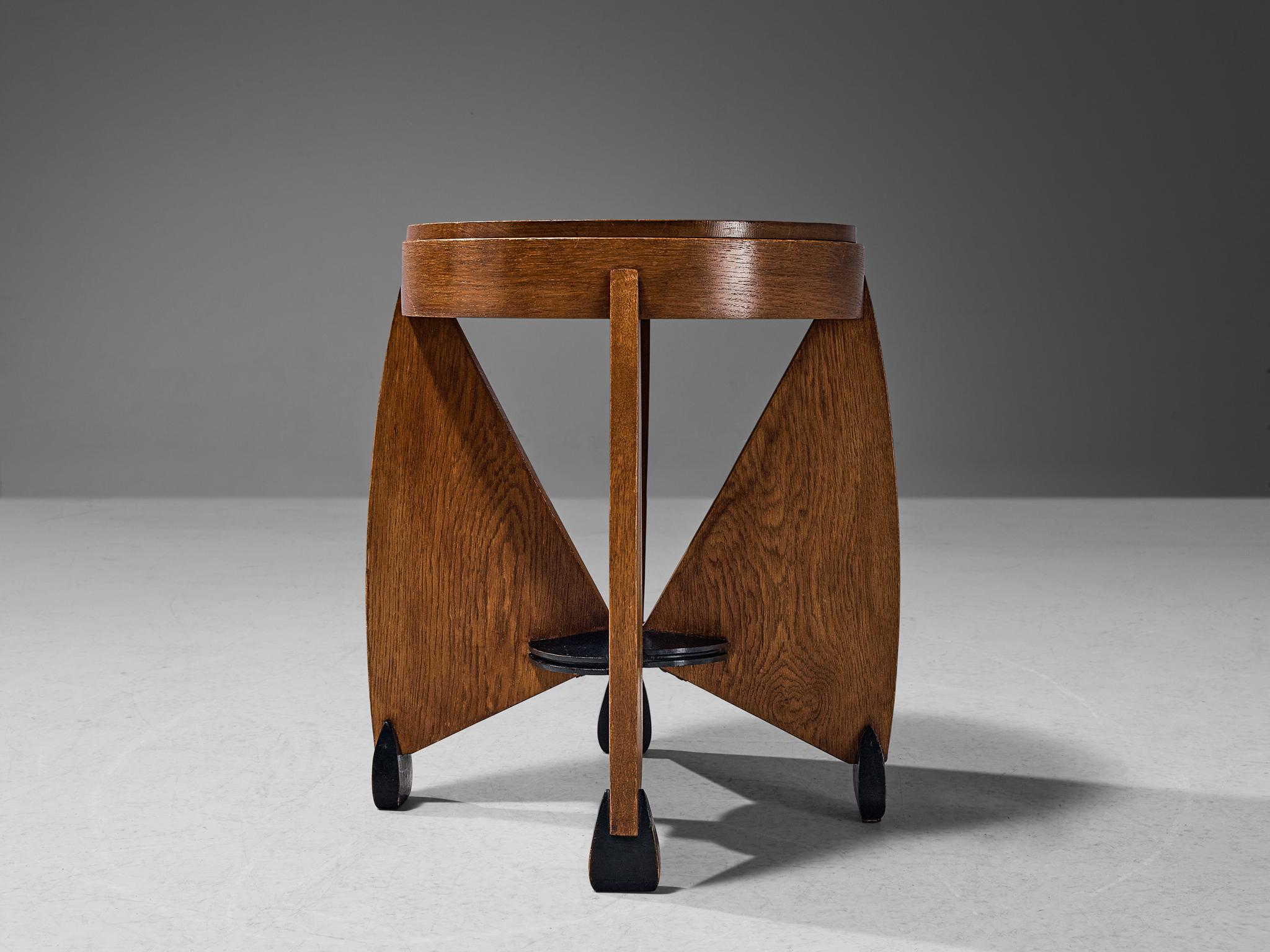 Fa. JJ Zijfers & Co Amsterdam School Side Table in Oak 2