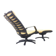 F.A. Fauteuil Porsche Antropovarius avec repose-pieds par Poltrona Frau