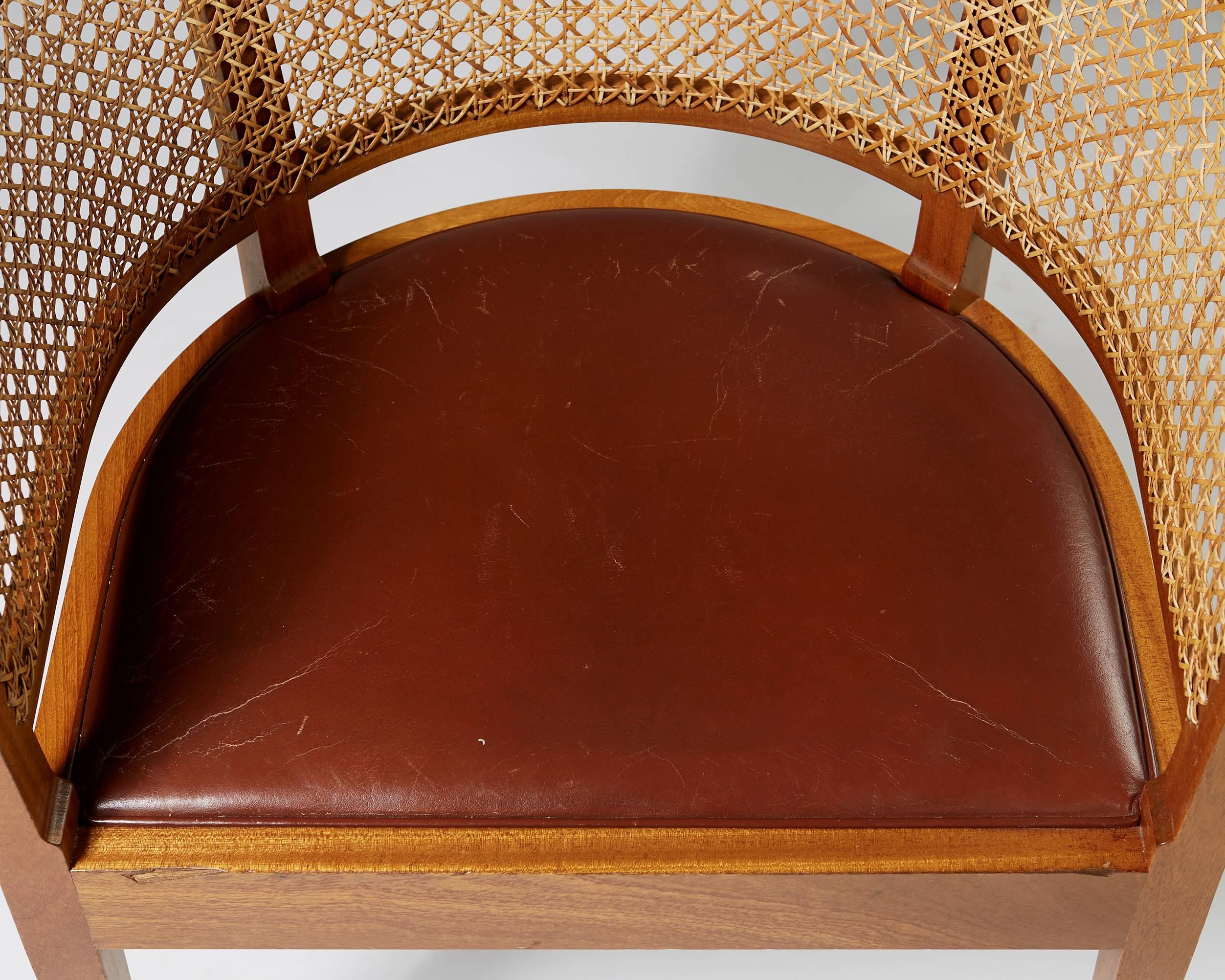 Scandinavian Modern Faaborg Chair Designed by Kaare Klint for Rud. Rasmussen, Denmark, 1914