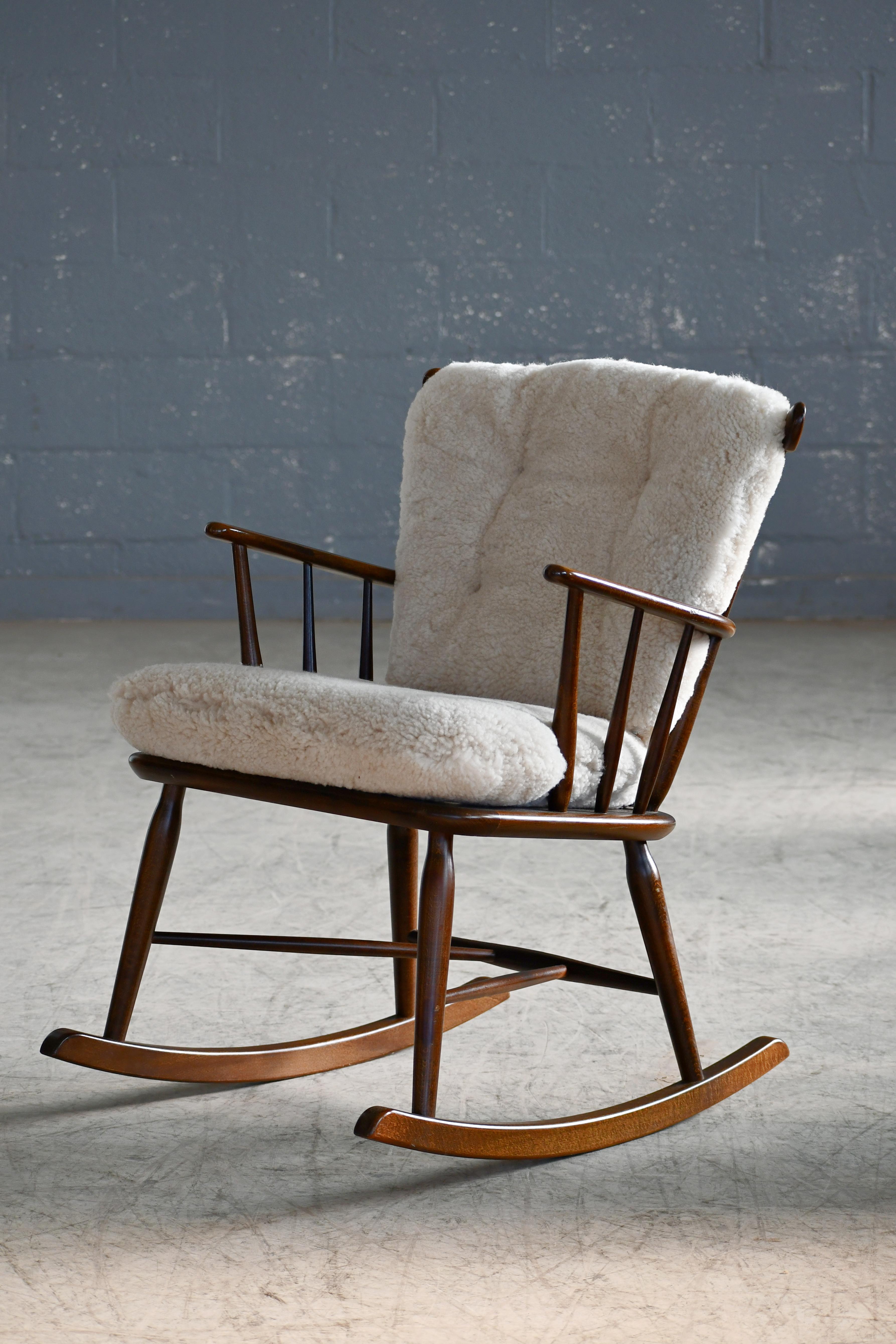 shearling rocking chair