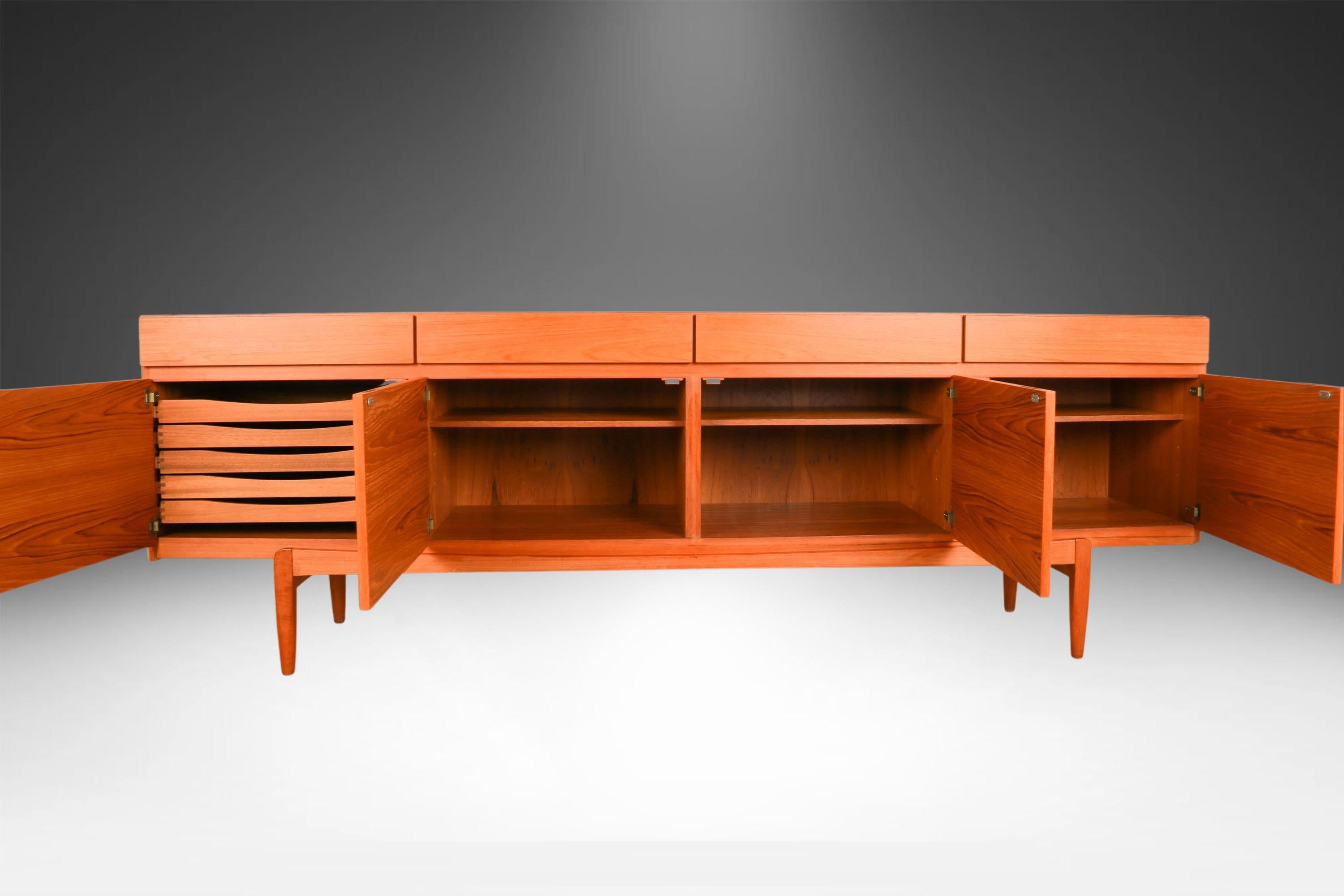 Faarup Mid Century Kofod Larsen Model No. 66 Teak Sideboard In Fair Condition For Sale In Baltimore, MD