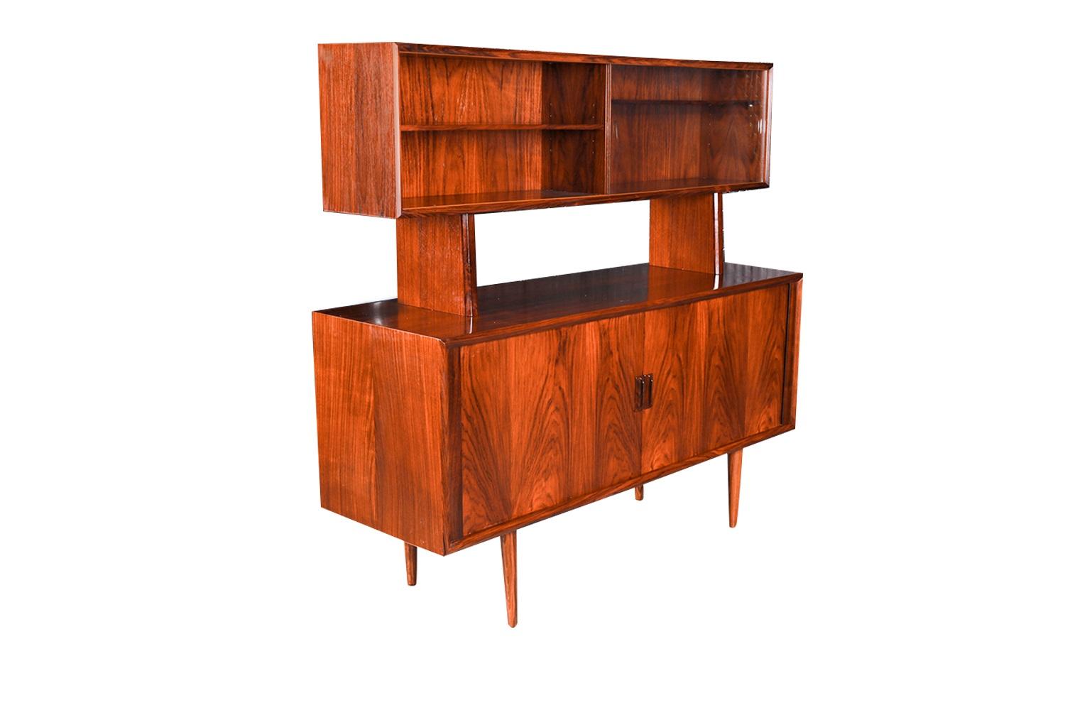 Faarup Mobelfabrik Svend Larsen Danish Rosewood Tambour Door Petite Credenza 1