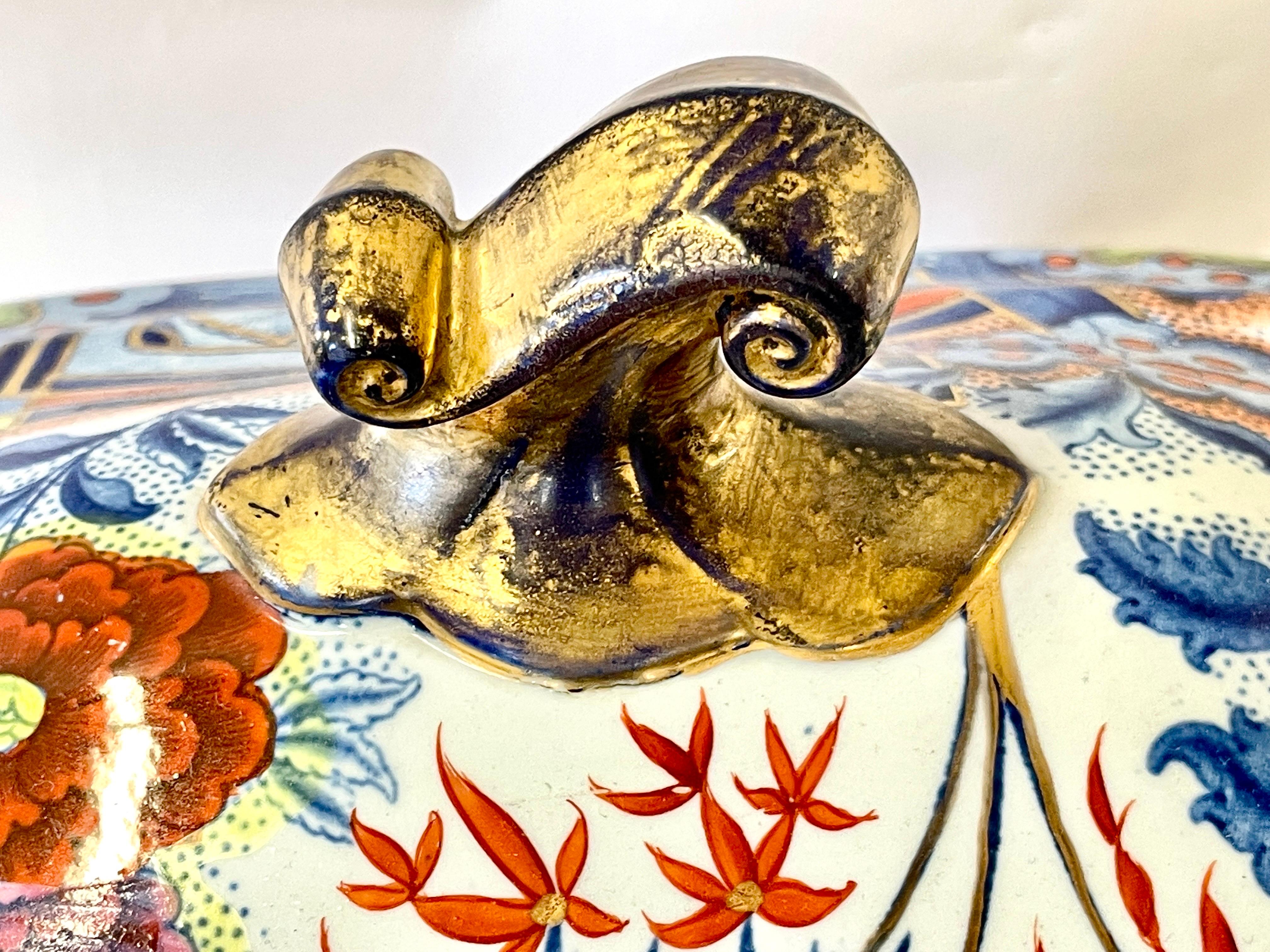 Fab, Antiguo Davenport Inglés Ironstone Chinoiserie Pattern Covd, Veg, Tureen en venta 8