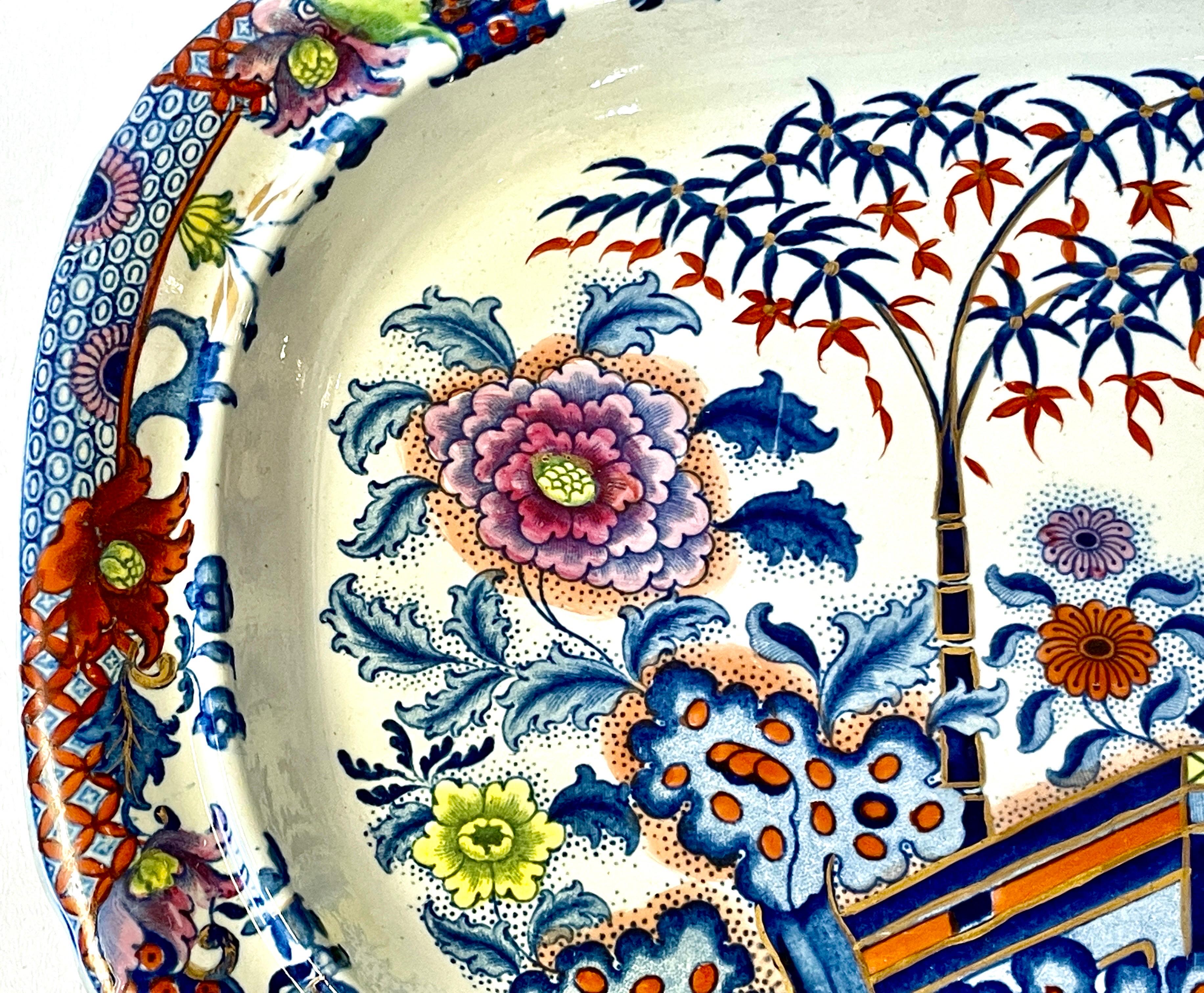 Fab, Antique English Davenport Ironstone Chinoiserie Pattern Covd, Veg, Tureen For Sale 2