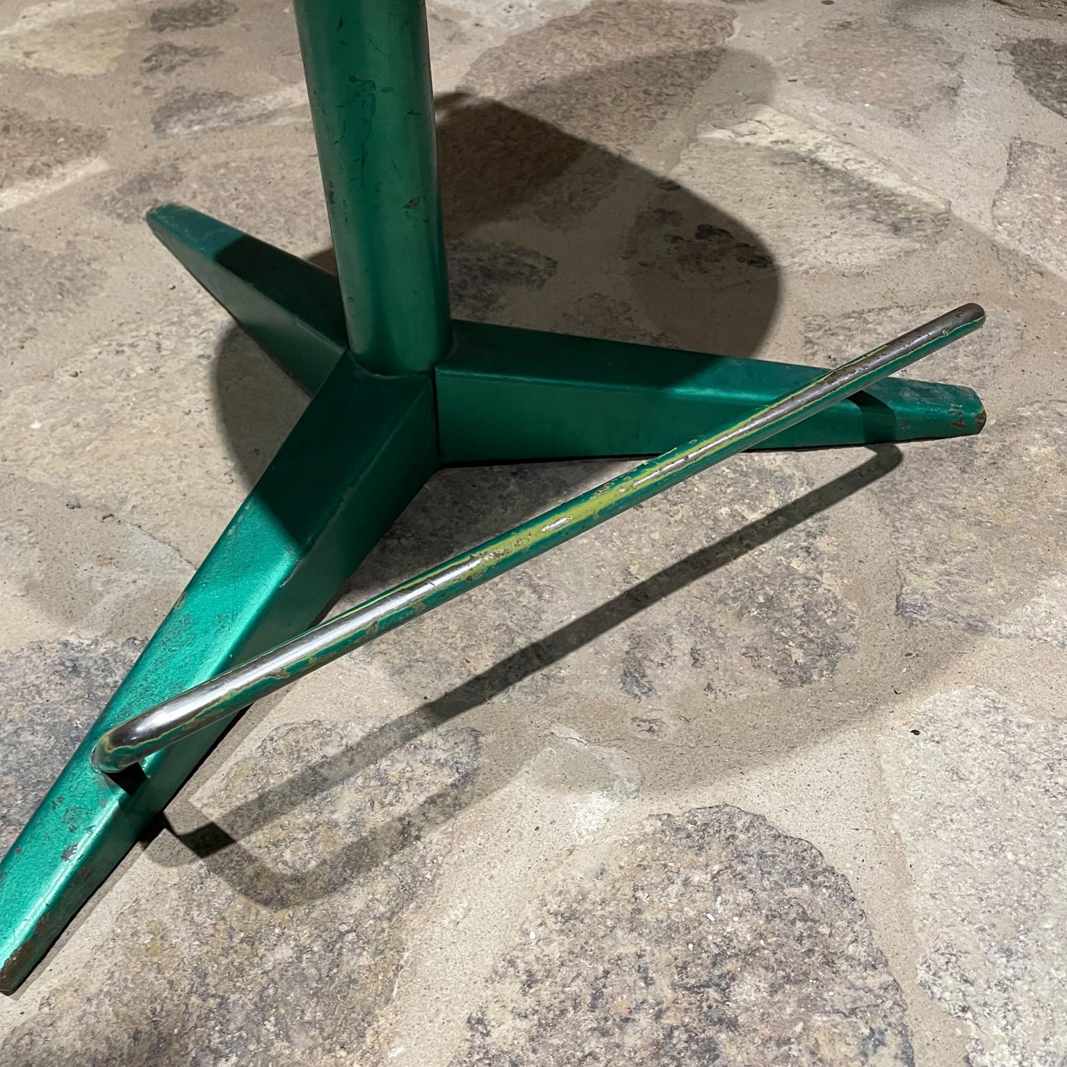Fab French Prouve 1950s Style Green Office Chair Plywood Tripod Base + Footrest For Sale 8
