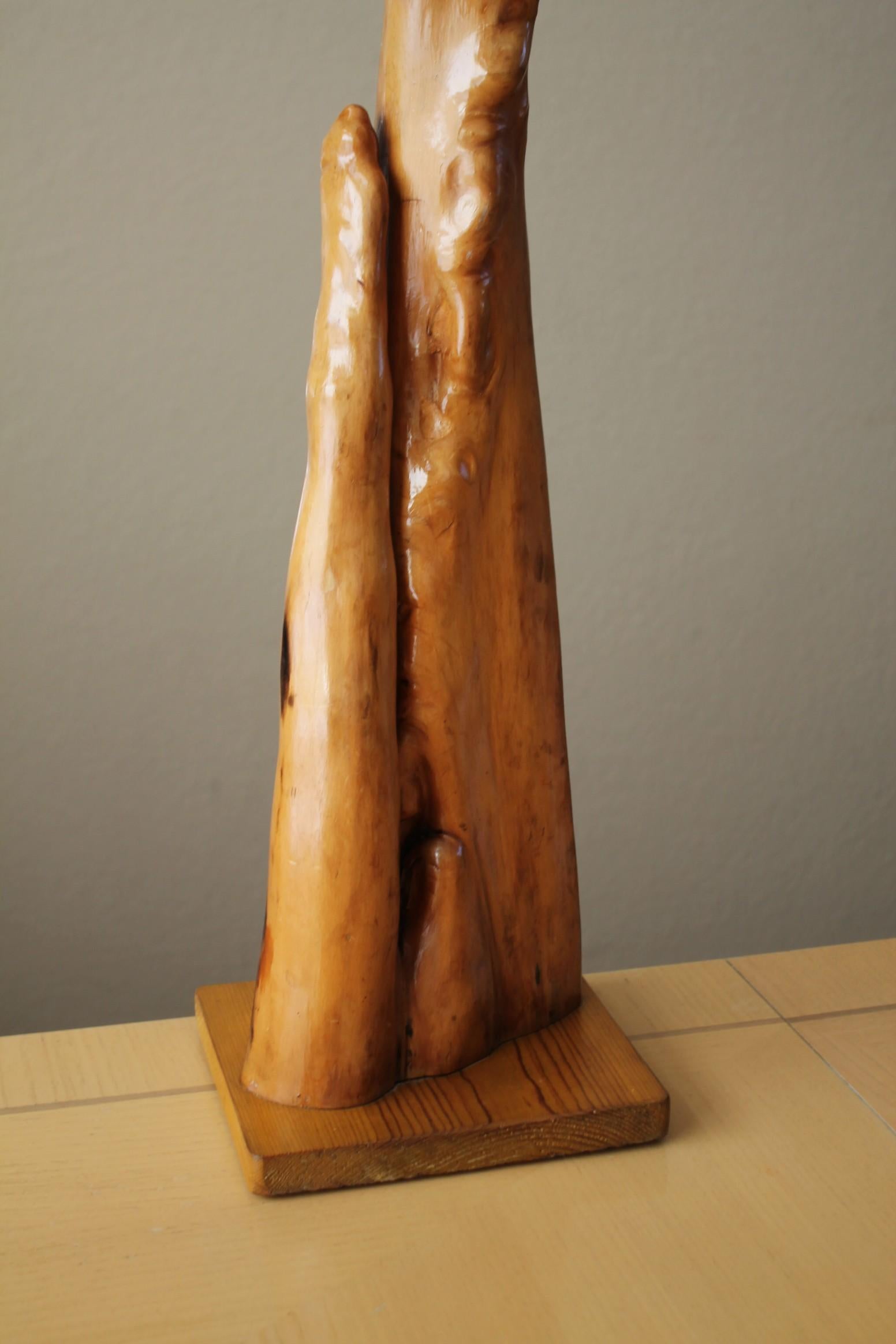 Mid-Century Modern Fab! Mid Century Modern Cypress Knee Wood Table Lamp! Arts Crafts Movement 1950s
