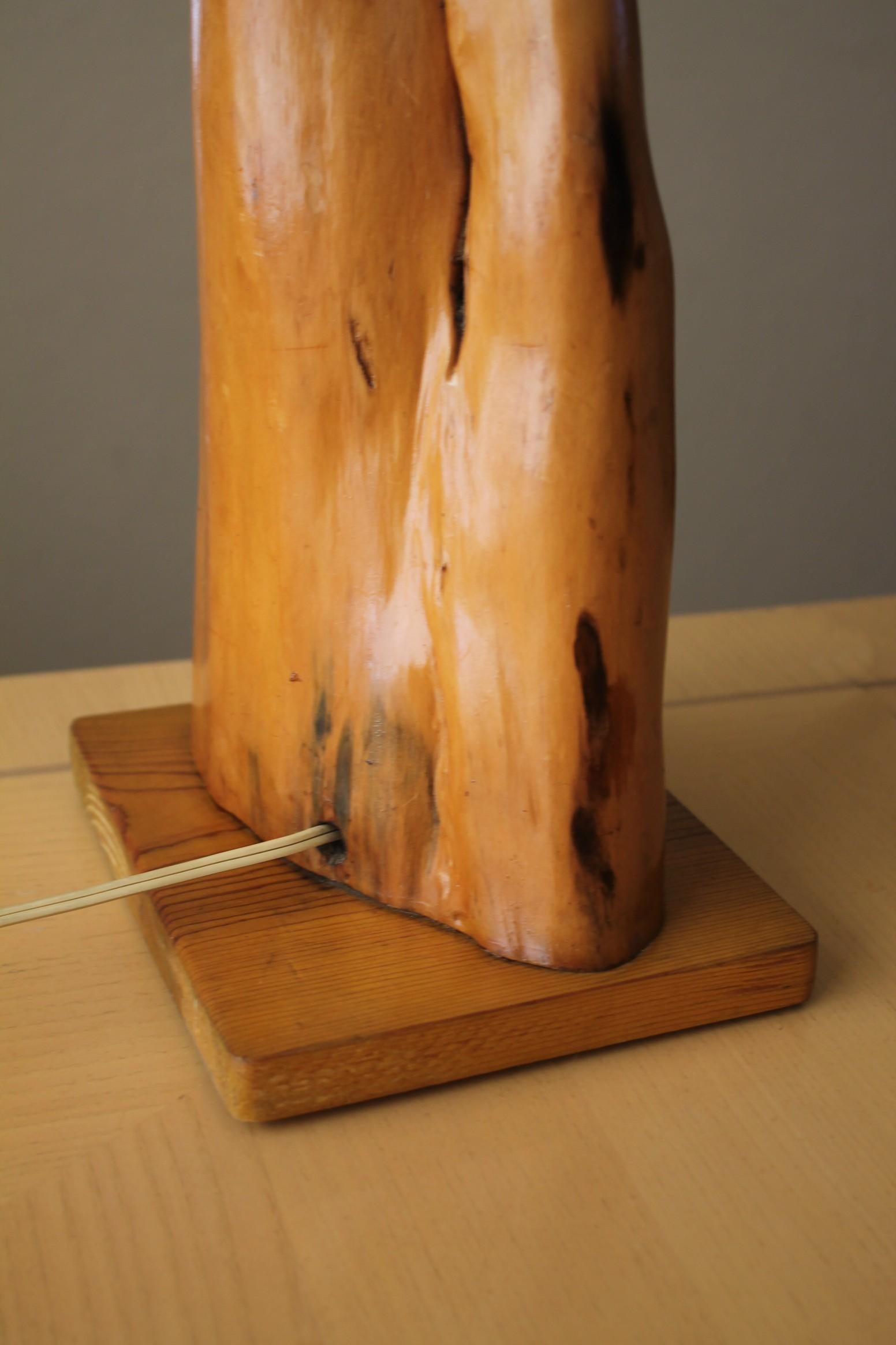 Hand-Crafted Fab! Mid Century Modern Cypress Knee Wood Table Lamp! Arts Crafts Movement 1950s